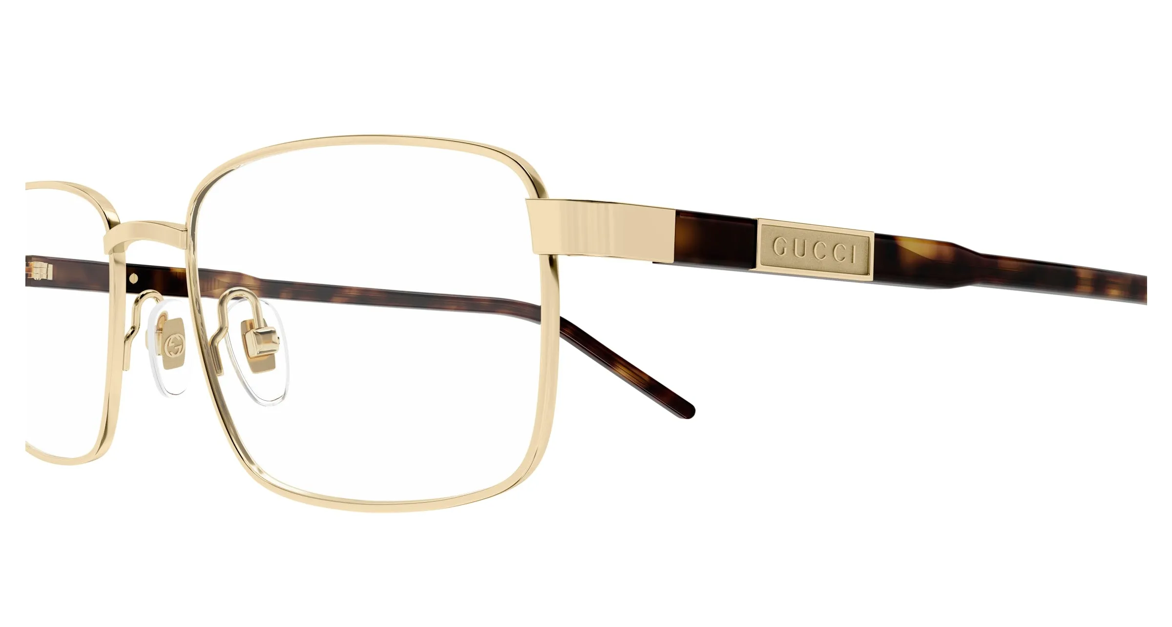 Gucci GG1801O 006 Montature da vista Metallo Oro Trasparente Squadrata - immagine 3