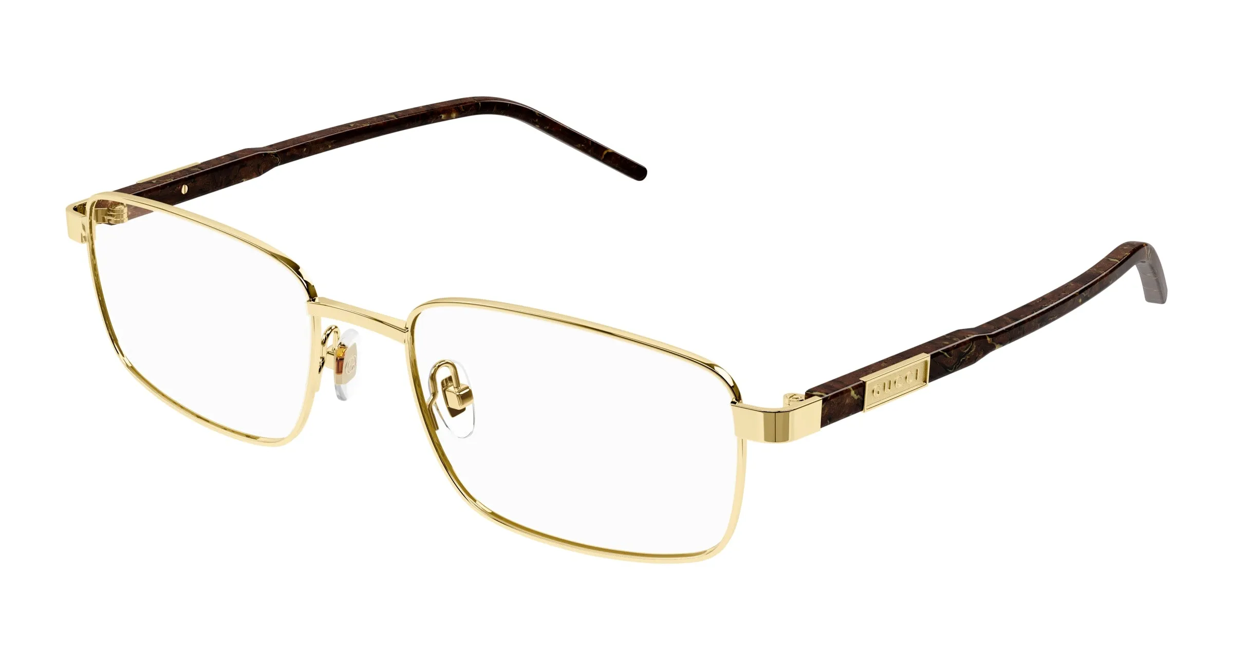 Gucci GG1801O 003 Montature da vista Metallo Oro Trasparente Squadrata - immagine 1