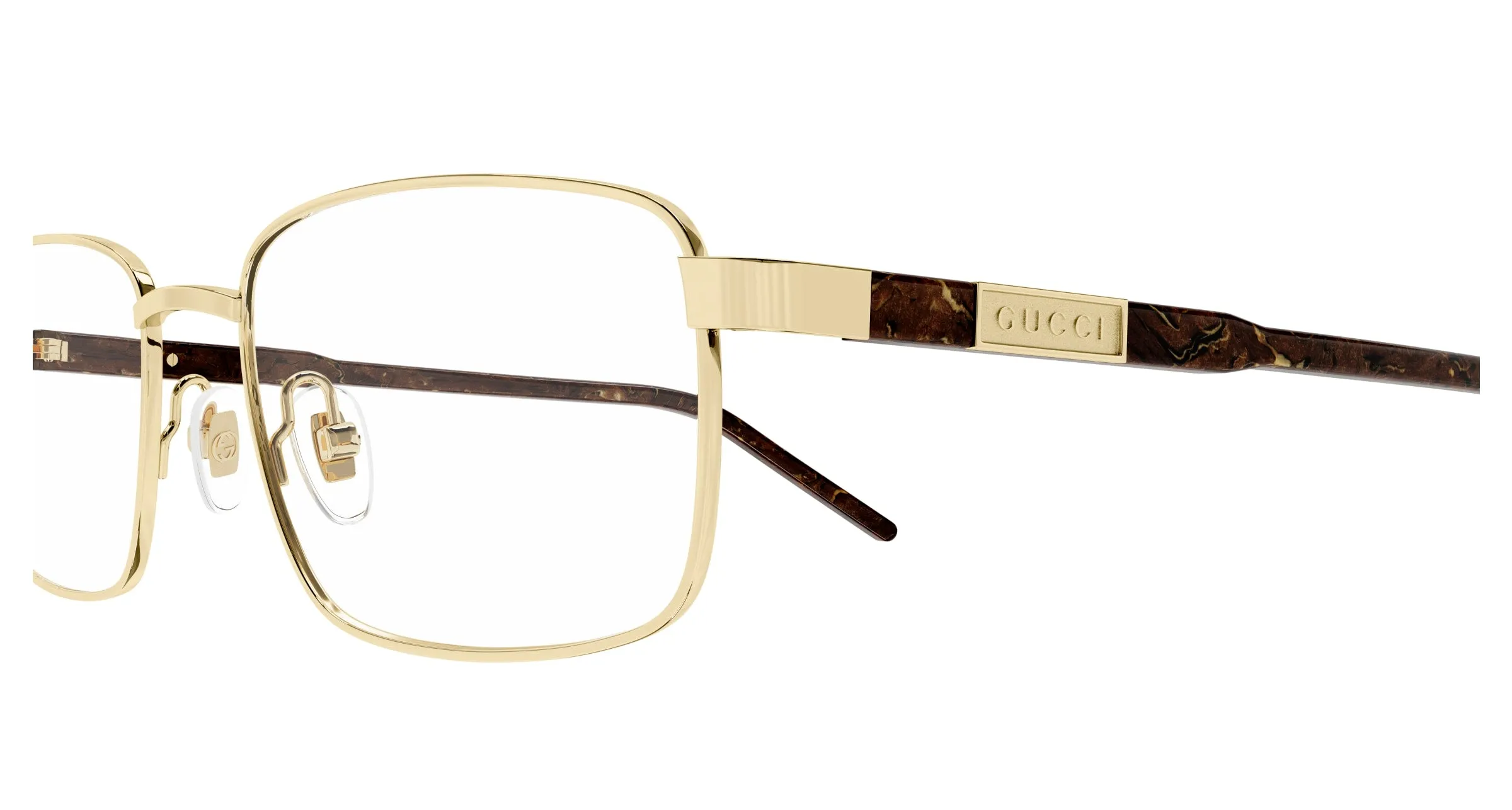 Gucci GG1801O 003 Montature da vista Metallo Oro Trasparente Squadrata - immagine 3