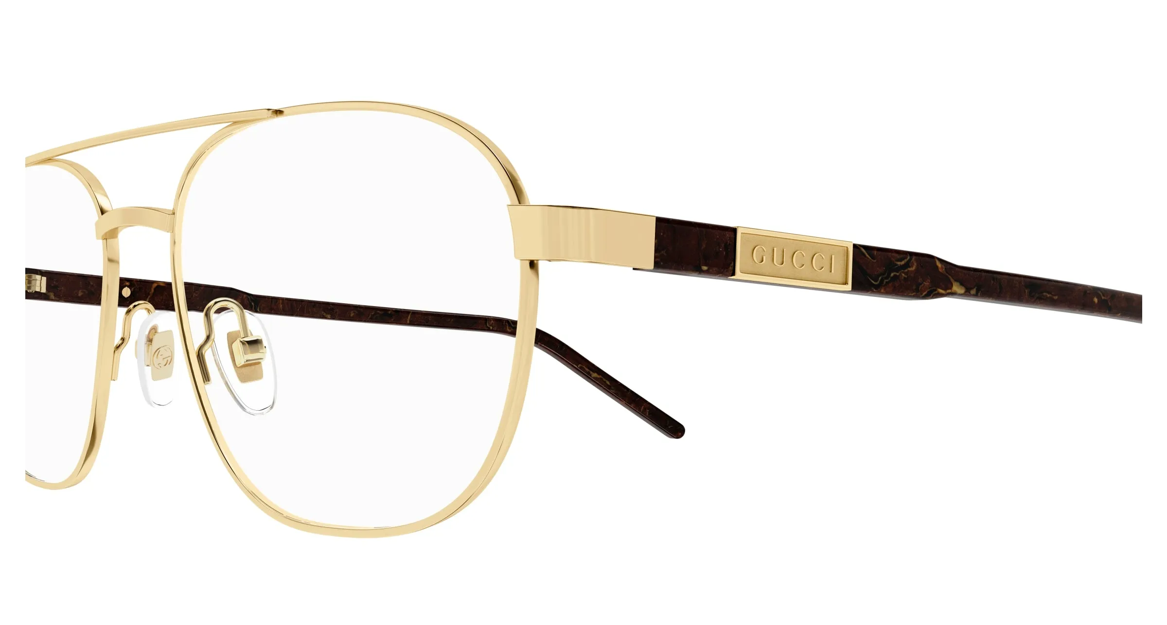 Gucci GG1800O 003 Montature da vista Metallo Oro Trasparente Squadrata - immagine 3