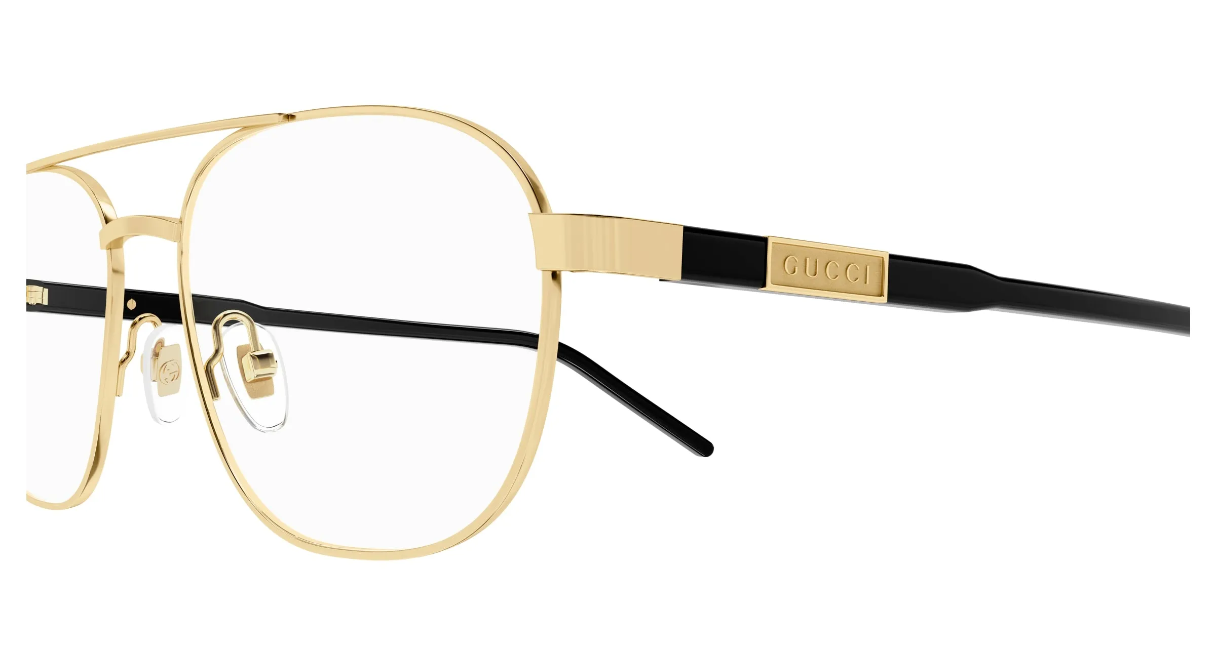 Gucci GG1800O 001 Montature da vista Metallo Oro Trasparente Squadrata - immagine 3