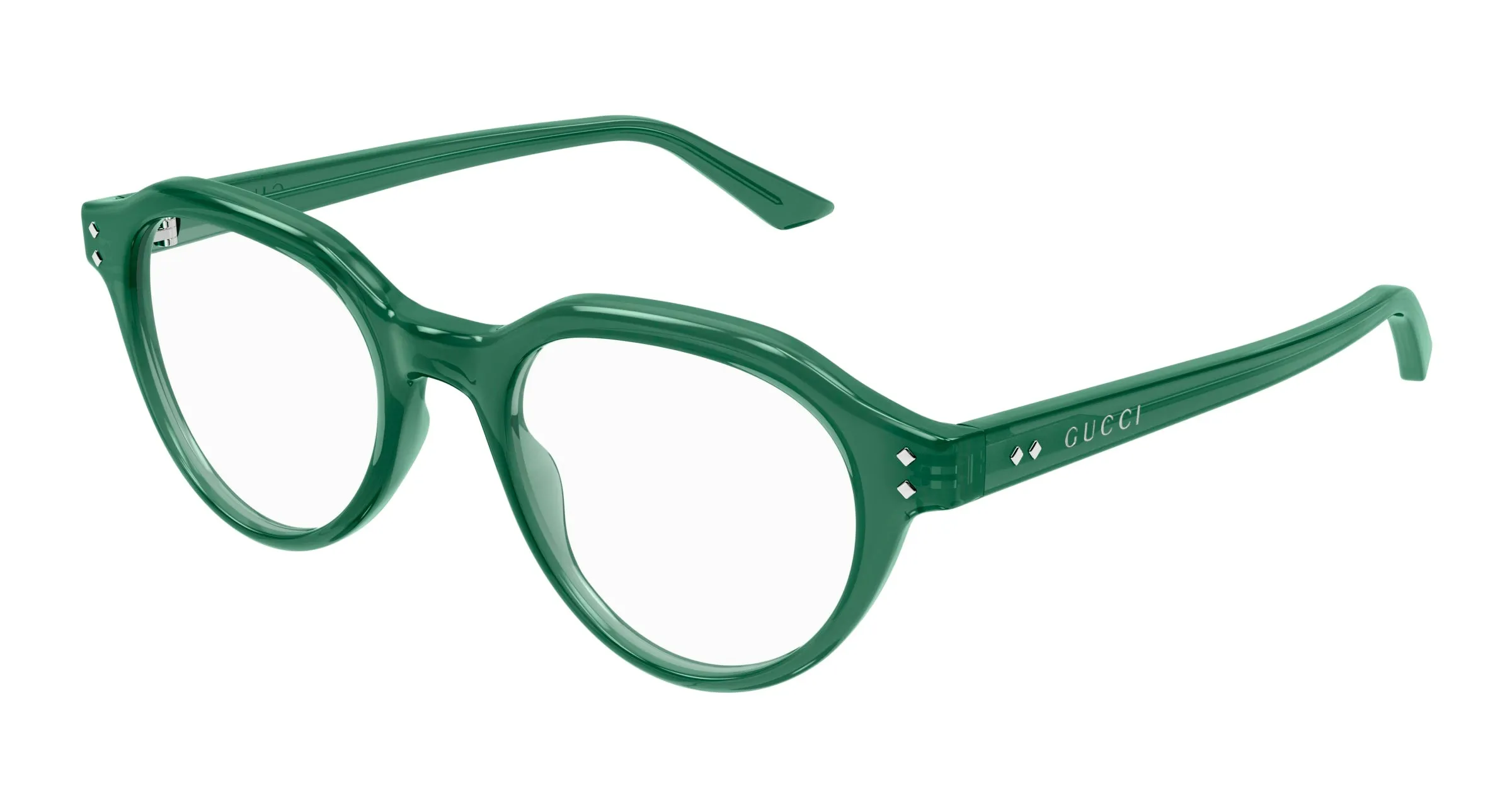 Gucci GG1894O 004 Montature da vista Acetato Verde Trasparente Rotonda - immagine 1