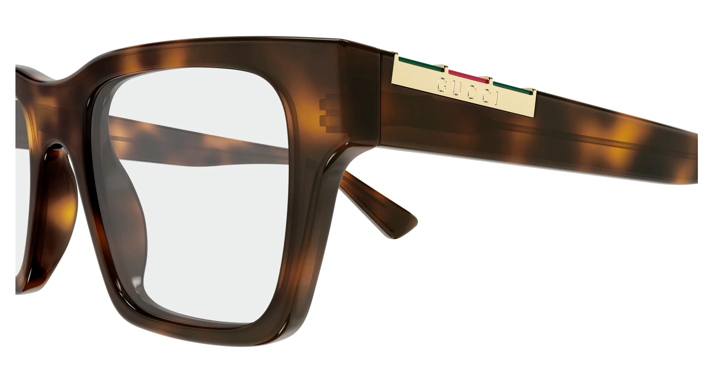 Gucci GG1889O 008 Montature da vista Acetato Havana Trasparente Squadrata - immagine 3