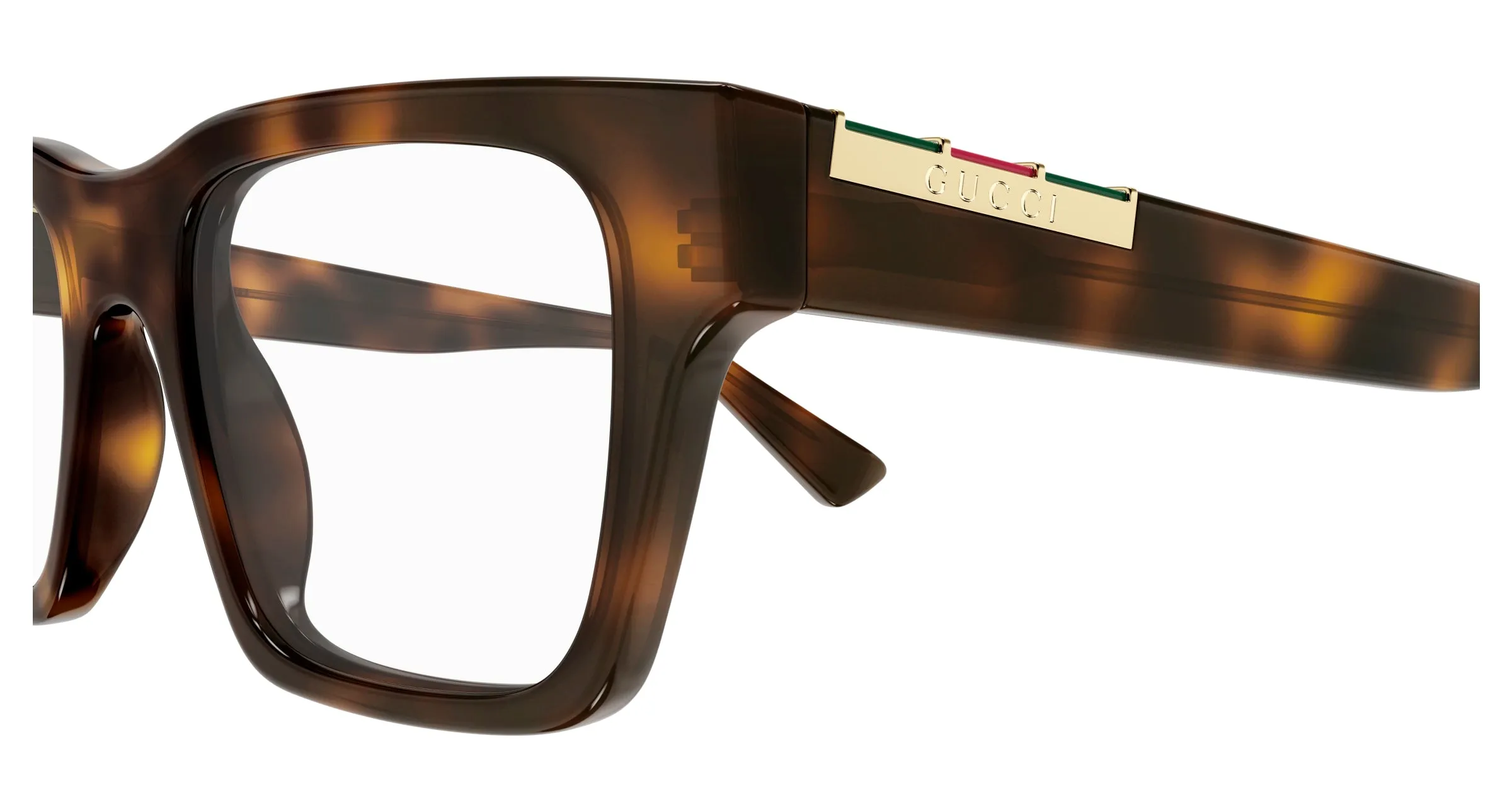 Gucci GG1889O 004 Montature da vista Acetato Havana Trasparente Squadrata - immagine 3