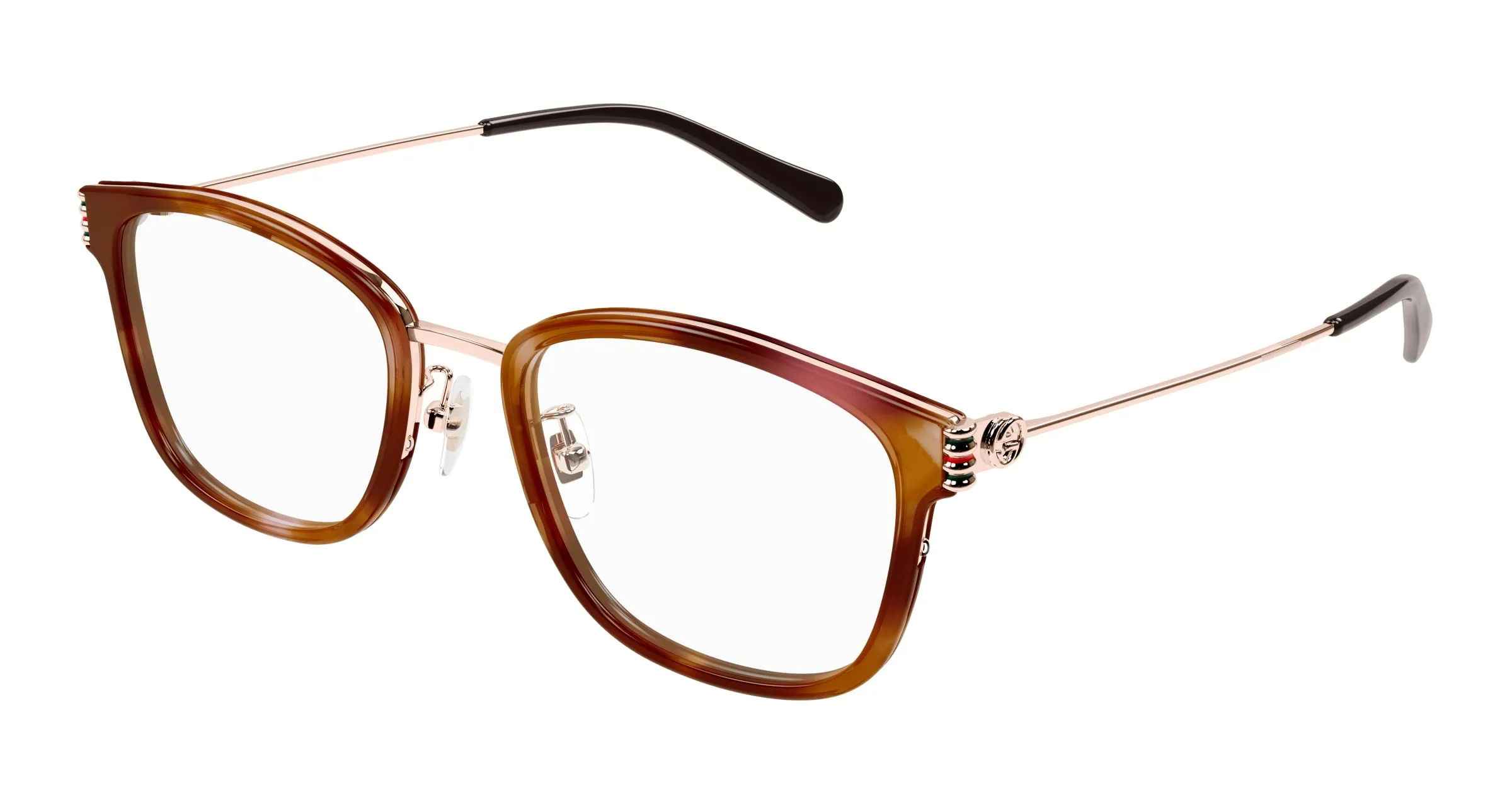 Gucci GG1886OA 004 Montature da vista Acetato Havana Trasparente Rotonda - immagine 1