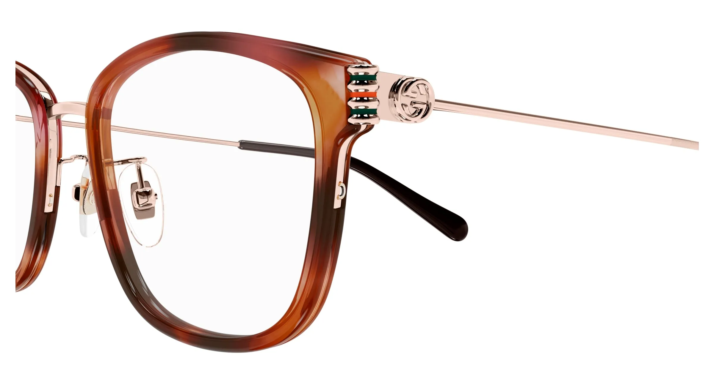 Gucci GG1886OA 004 Montature da vista Acetato Havana Trasparente Rotonda - immagine 3
