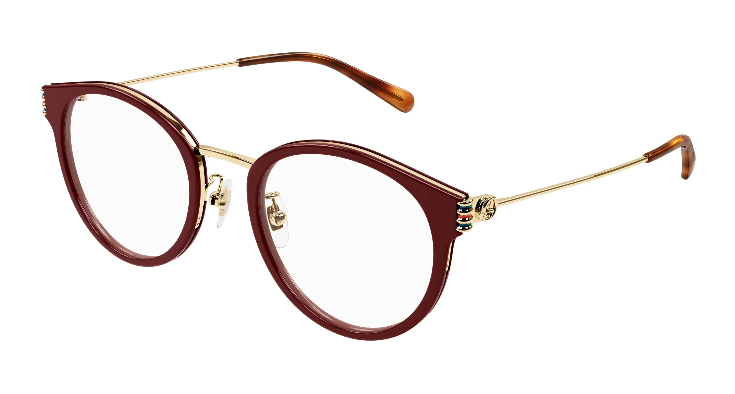 Gucci GG1885OA 003 Montature da vista Acetato Bordeaux Trasparente Rotonda - immagine 1