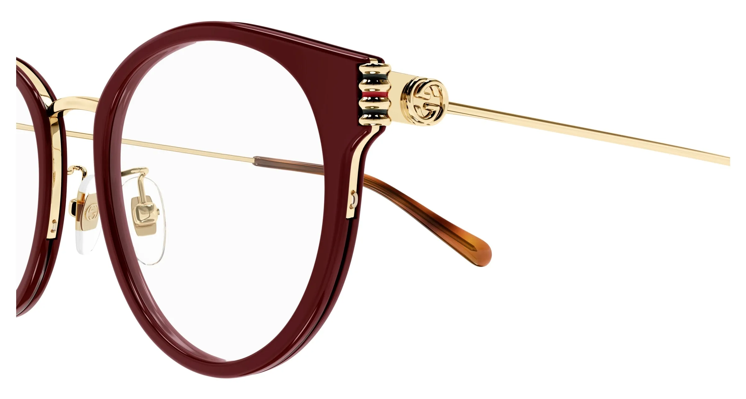 Gucci GG1885OA 003 Montature da vista Acetato Bordeaux Trasparente Rotonda - immagine 3