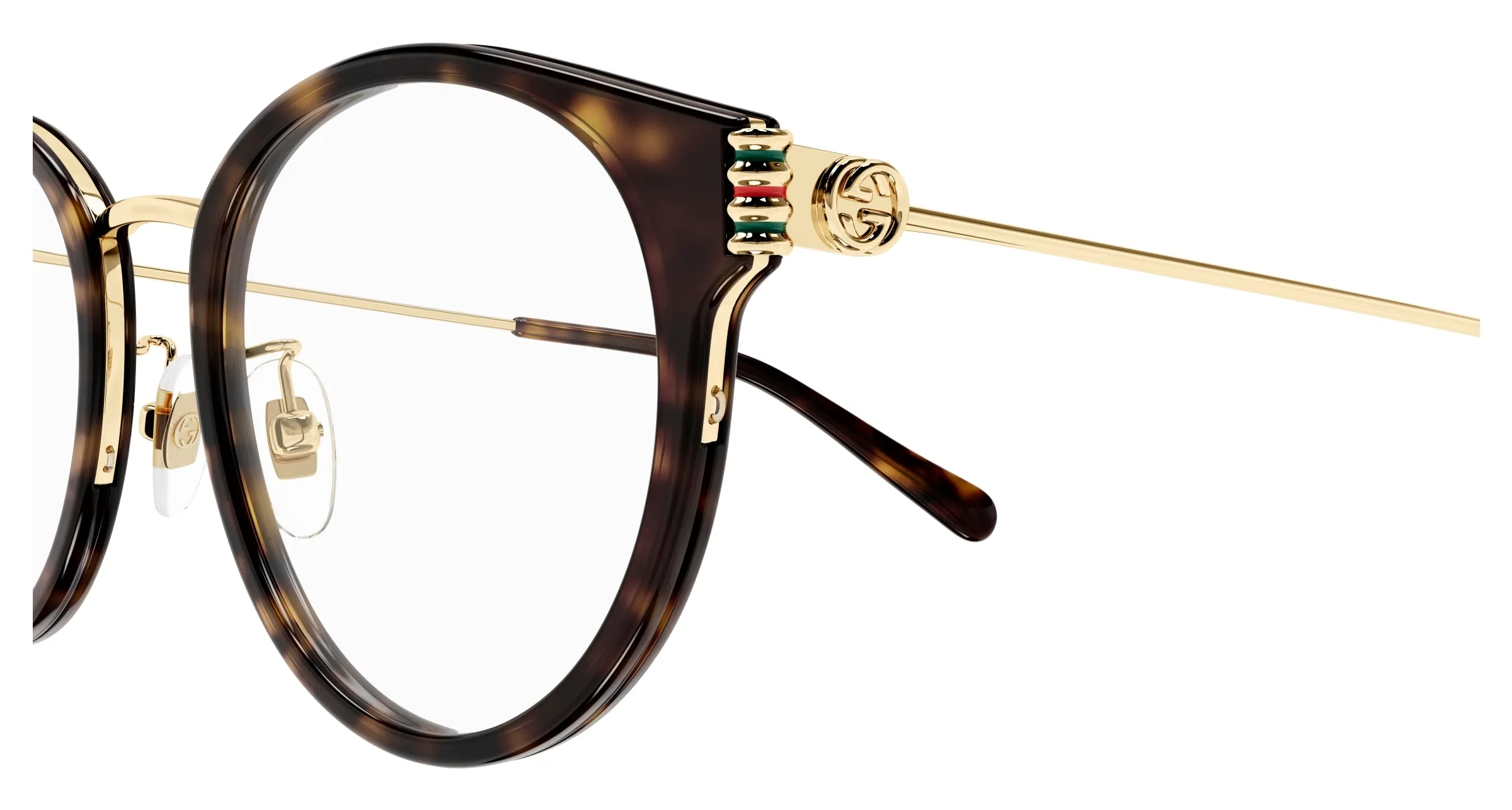 Gucci GG1885OA 002 Montature da vista Acetato Havana Trasparente Rotonda - immagine 3