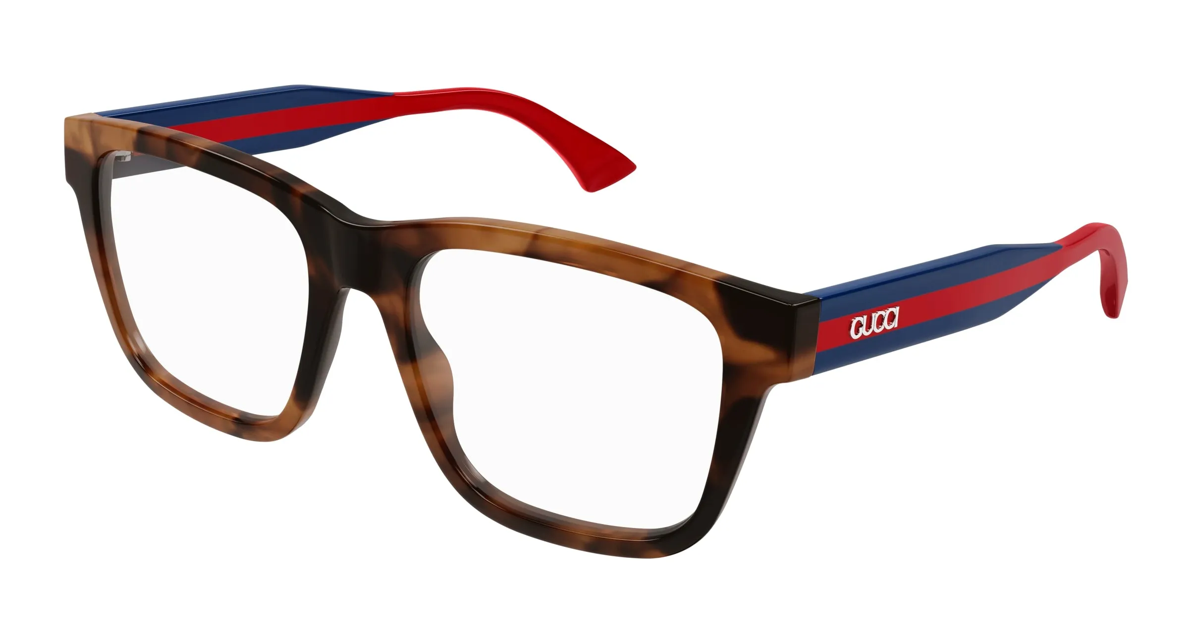 Gucci GG1870O 003 Montature da vista Acetato Havana Trasparente Squadrata - immagine 1