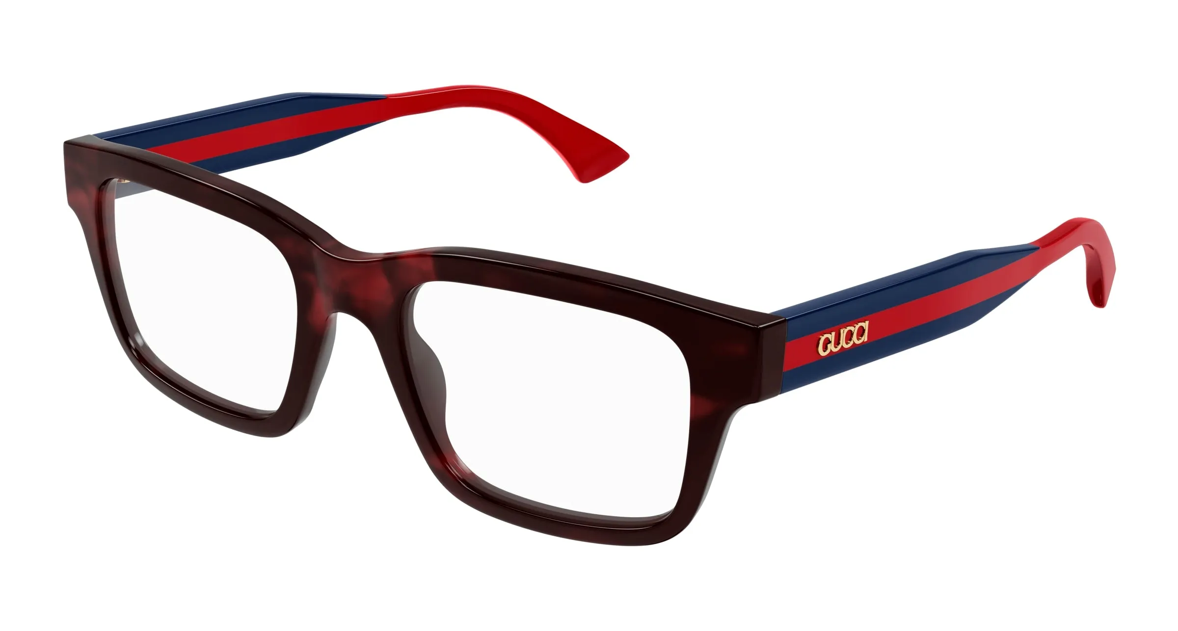 Gucci GG1865O 009 Montature da vista Acetato Havana Trasparente Squadrata - immagine 1