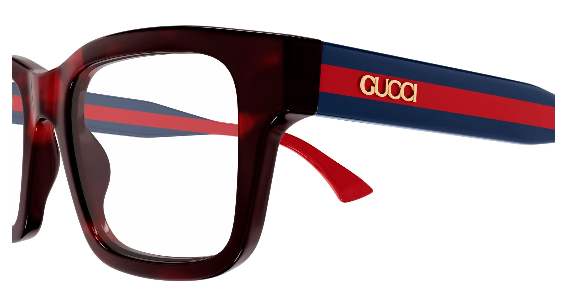 Gucci GG1865O 006 Montature da vista Acetato Havana Trasparente Squadrata - immagine 3