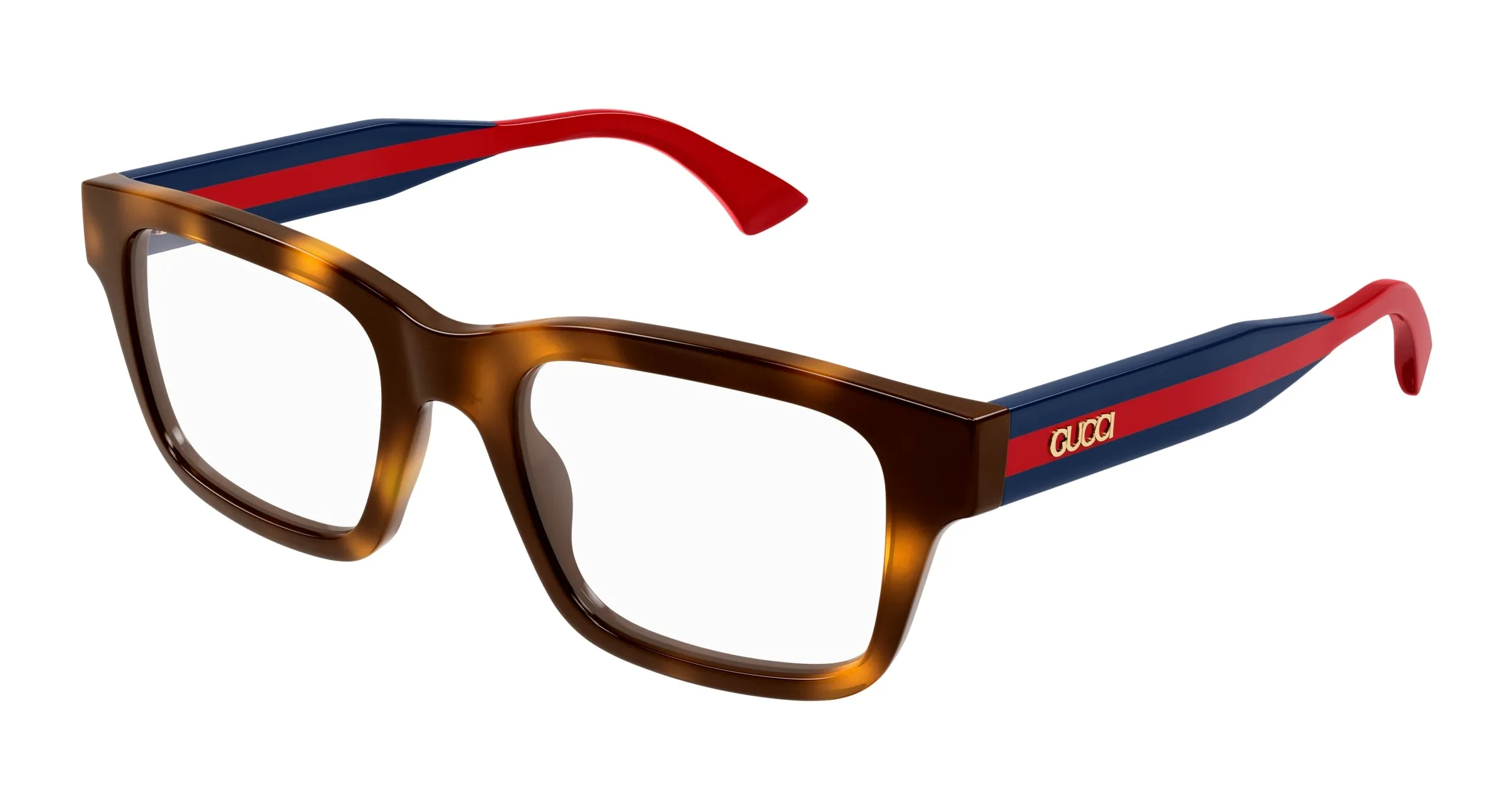 Gucci GG1865O 005 Montature da vista Acetato Havana Trasparente Squadrata - immagine 1