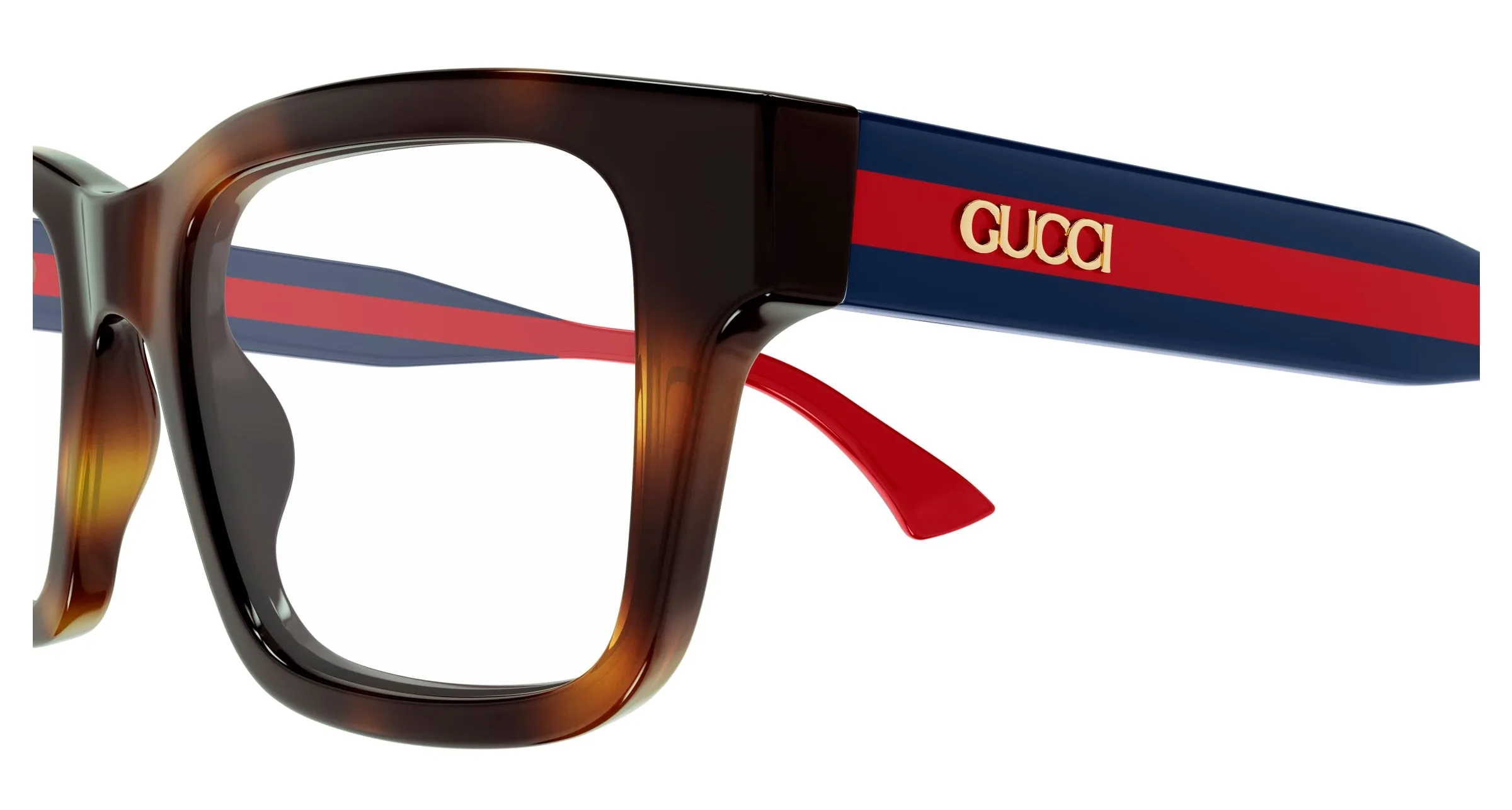 Gucci GG1865O 005 Montature da vista Acetato Havana Trasparente Squadrata - immagine 3