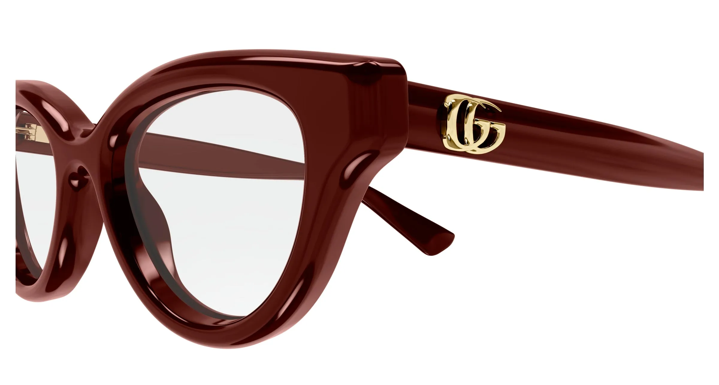 Gucci GG1832O 003 Montature da vista Iniettato Bordeaux Trasparente Cat Eye - immagine 3