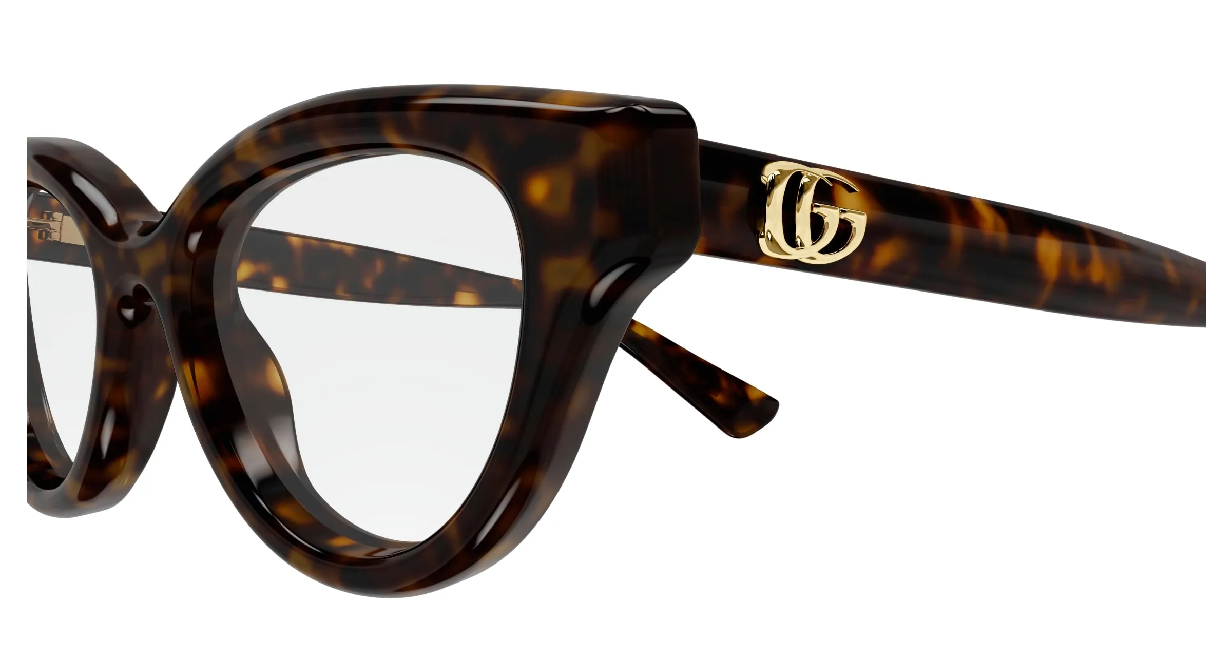 Gucci GG1832O 002 Montature da vista Iniettato Havana Trasparente Cat Eye - immagine 3