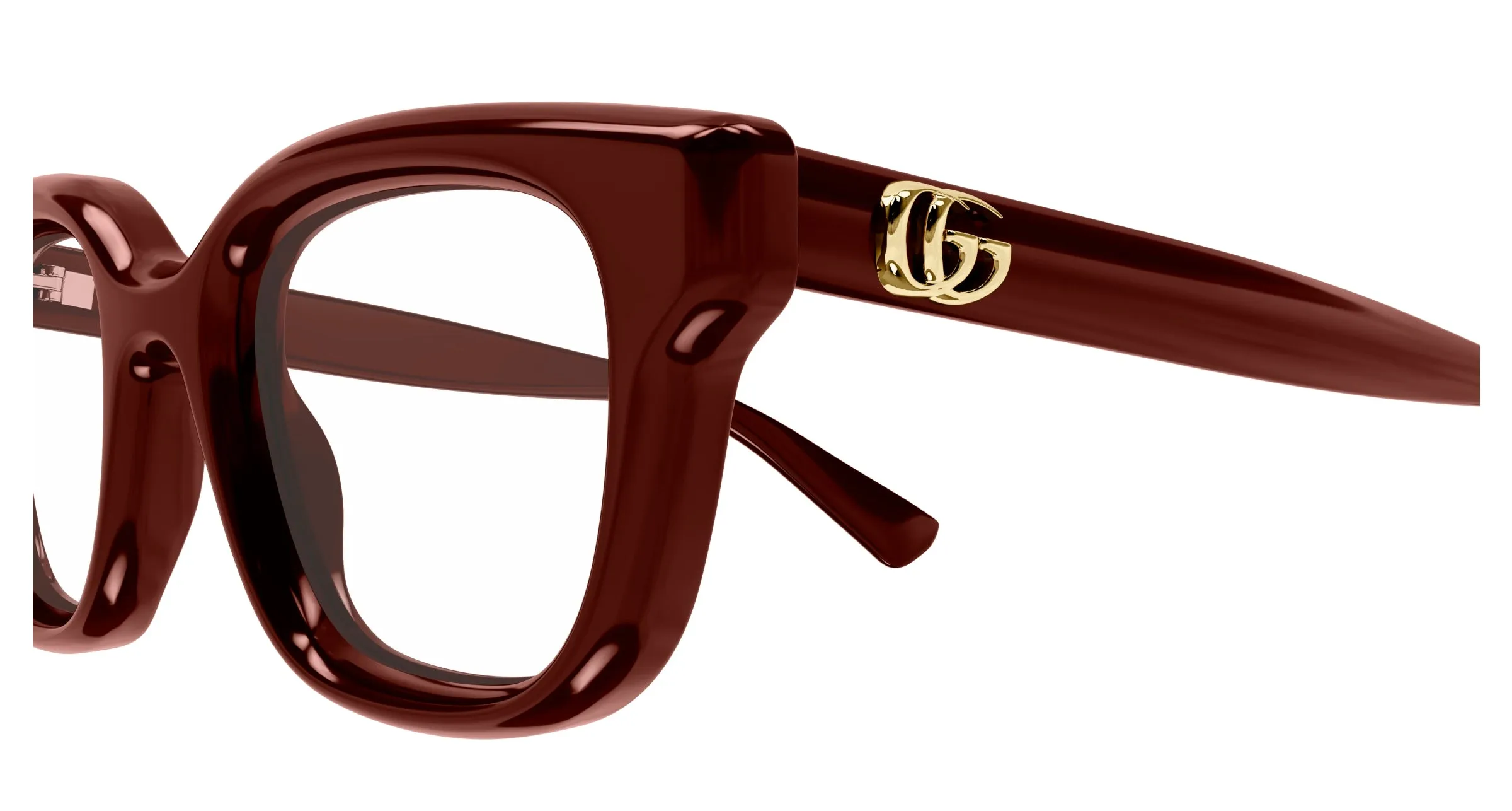 Gucci GG1831O 007 Montature da vista Iniettato Bordeaux Trasparente Squadrata - immagine 3