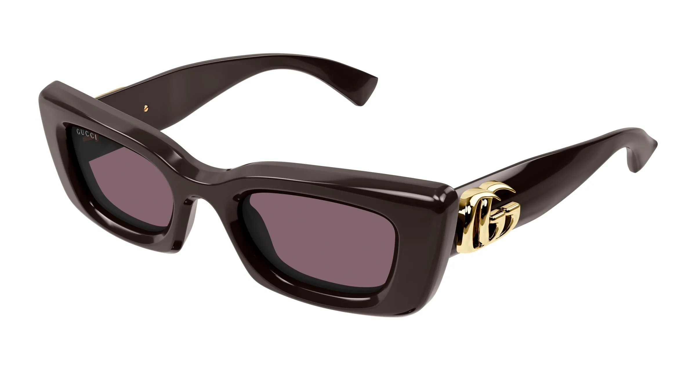 Gucci GG1827S 004 Occhiali da sole Iniettato Marrone Viola Cat Eye - immagine 1