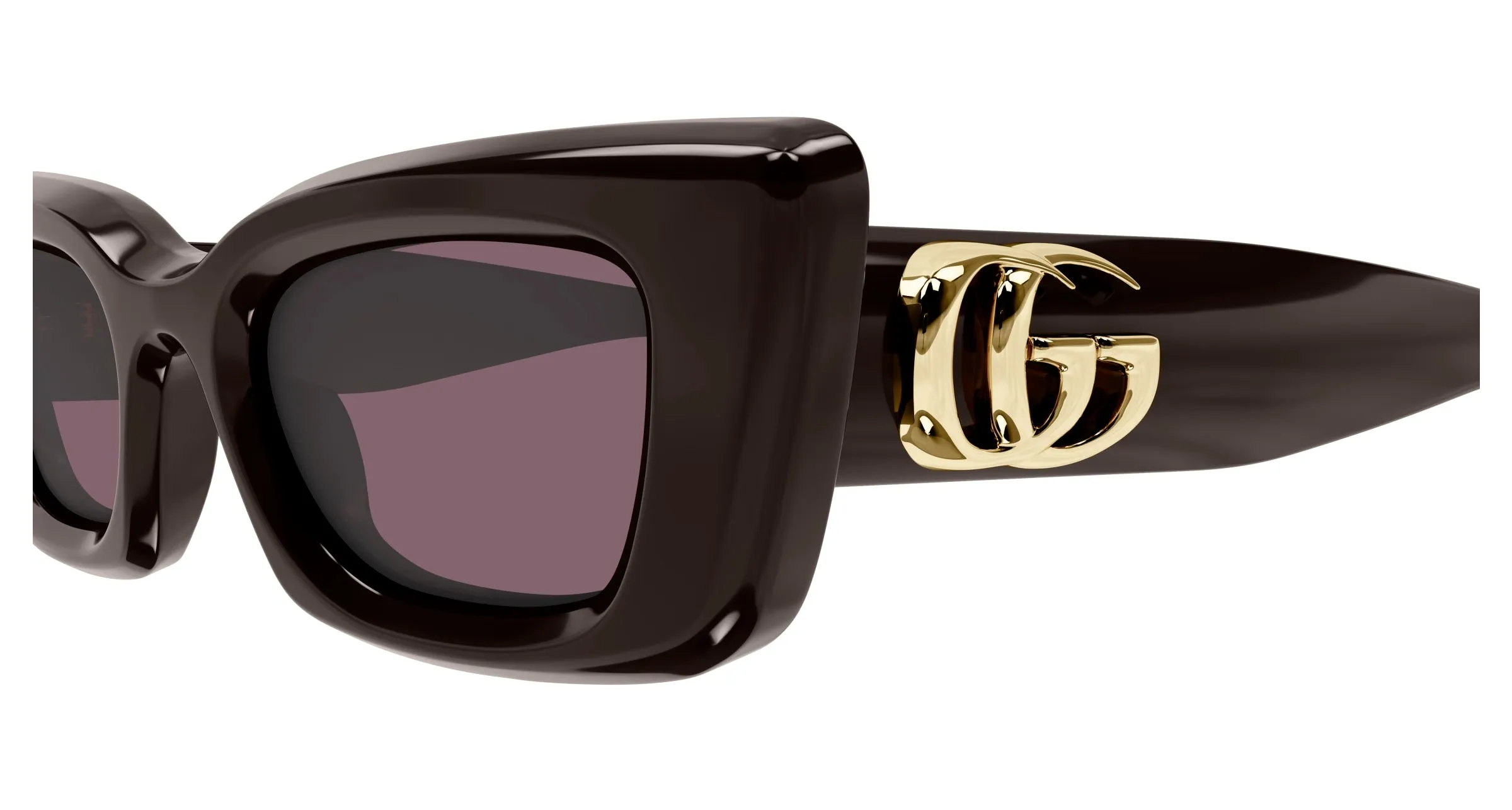 Gucci GG1827S 004 Occhiali da sole Iniettato Marrone Viola Cat Eye - immagine 3