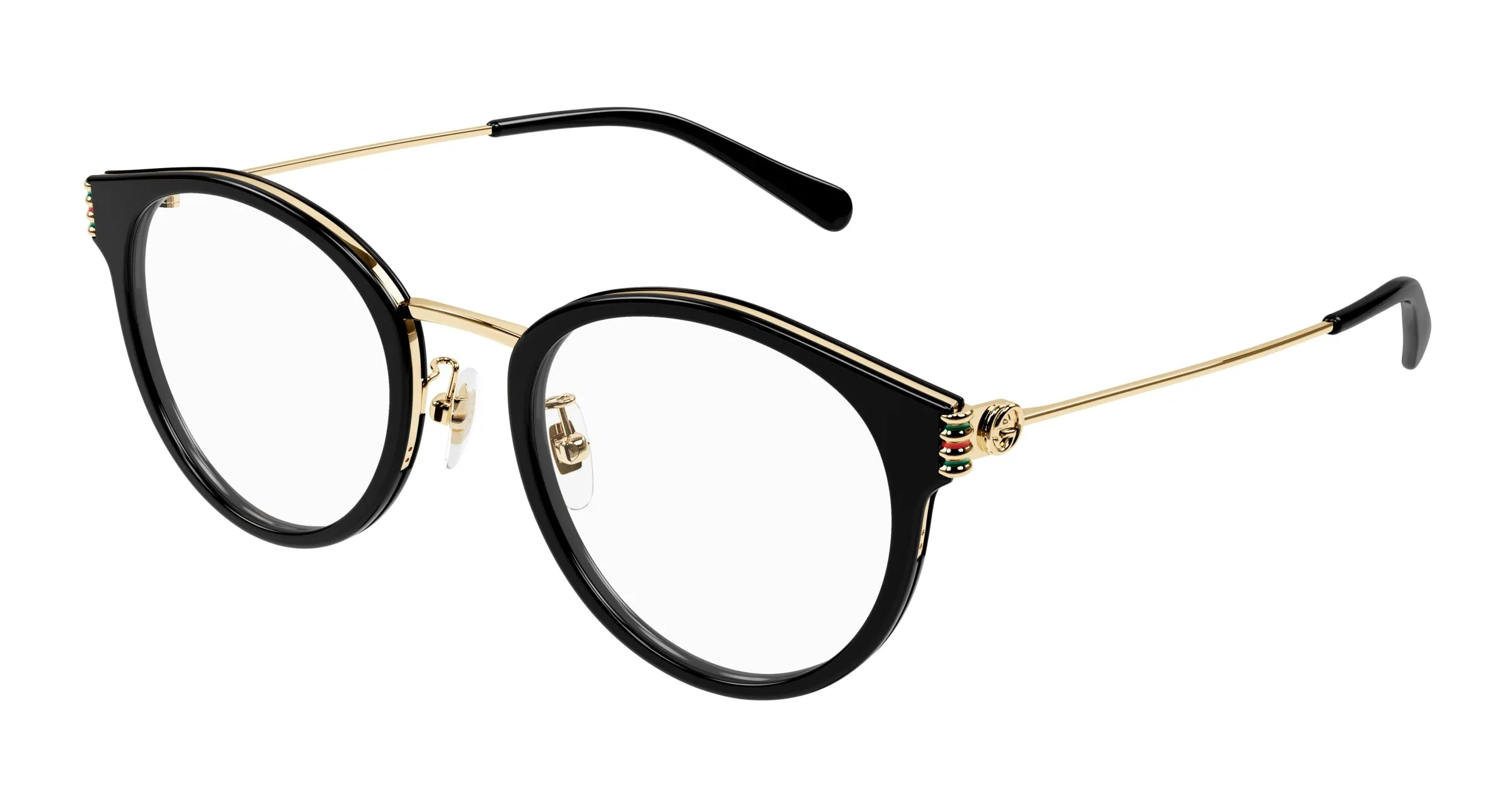 Gucci GG1885OA 001 Montature da vista Acetato Nero Trasparente Rotonda - immagine 1
