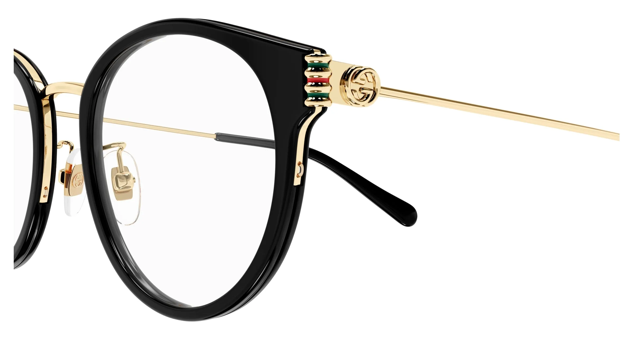 Gucci GG1885OA 001 Montature da vista Acetato Nero Trasparente Rotonda - immagine 3
