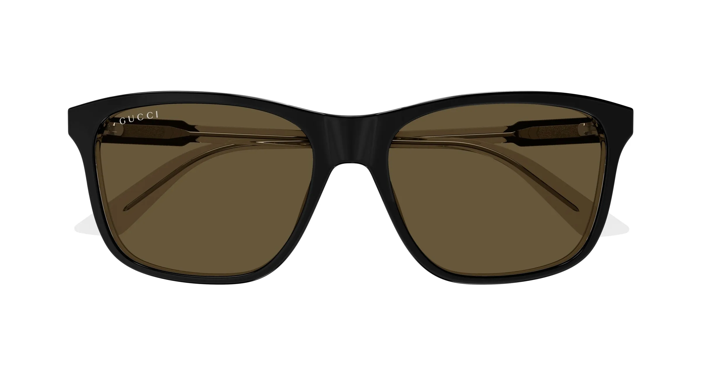 Gucci GG1819S 005 Occhiali da sole Acetato Nero Marrone Squadrata - immagine 2