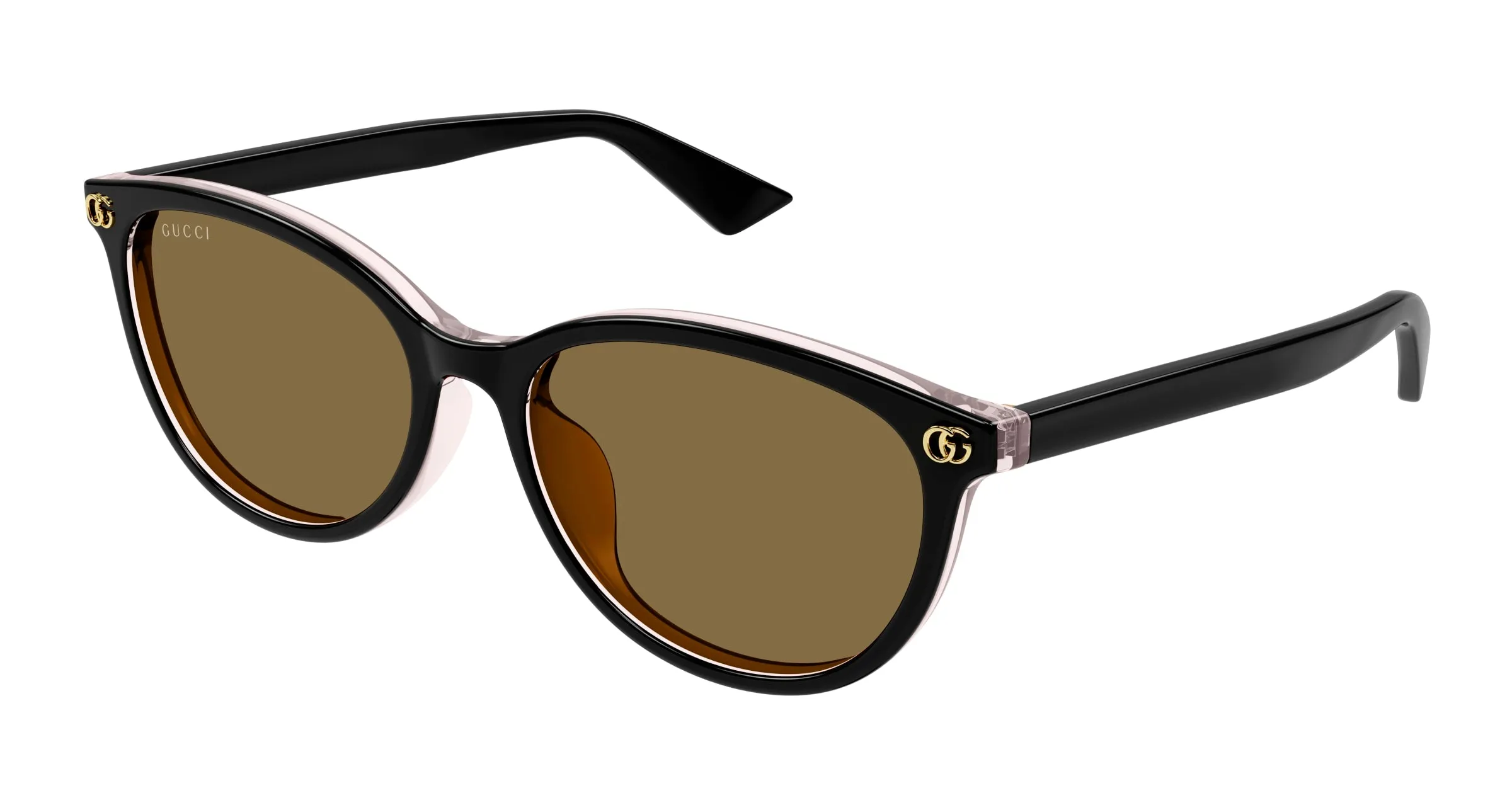 Gucci GG1818SK 003 Occhiali da sole Acetato Nero Marrone Rotonda - immagine 1