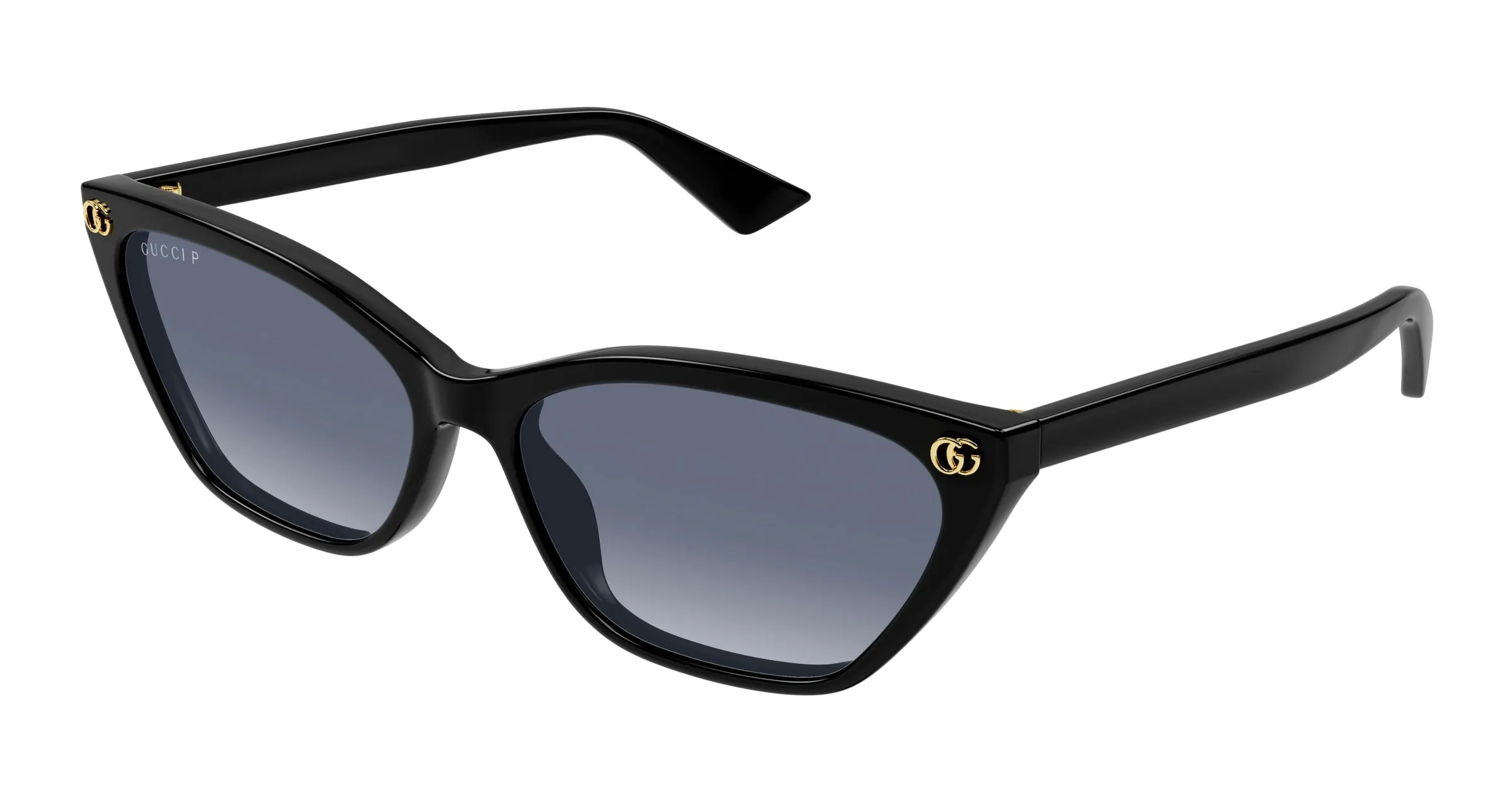 Gucci GG1815S 005 Occhiali da sole Acetato Nero Grigio Cat Eye - immagine 1