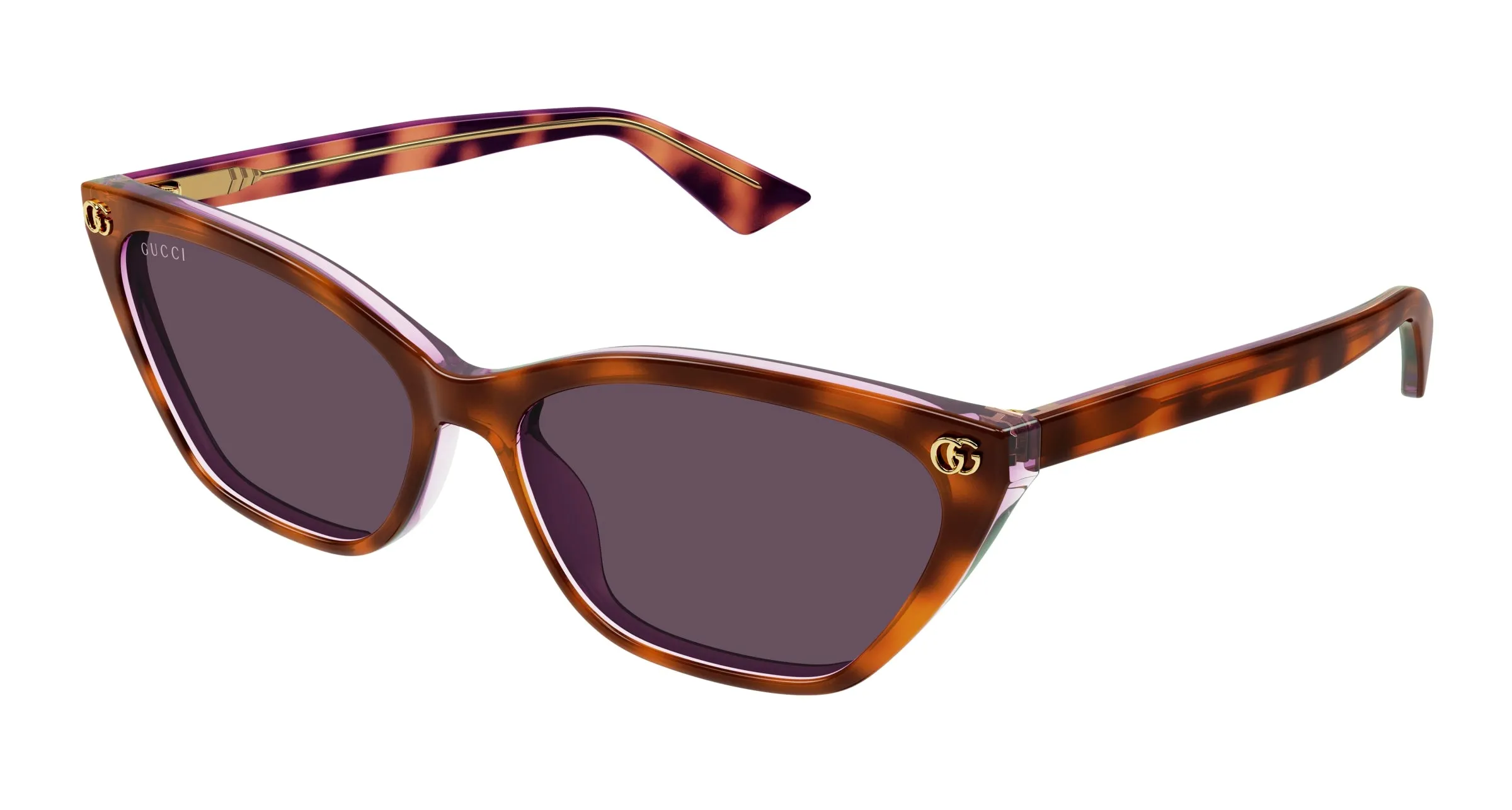 Gucci GG1815S 004 Occhiali da sole Acetato Havana Viola Cat Eye - immagine 1