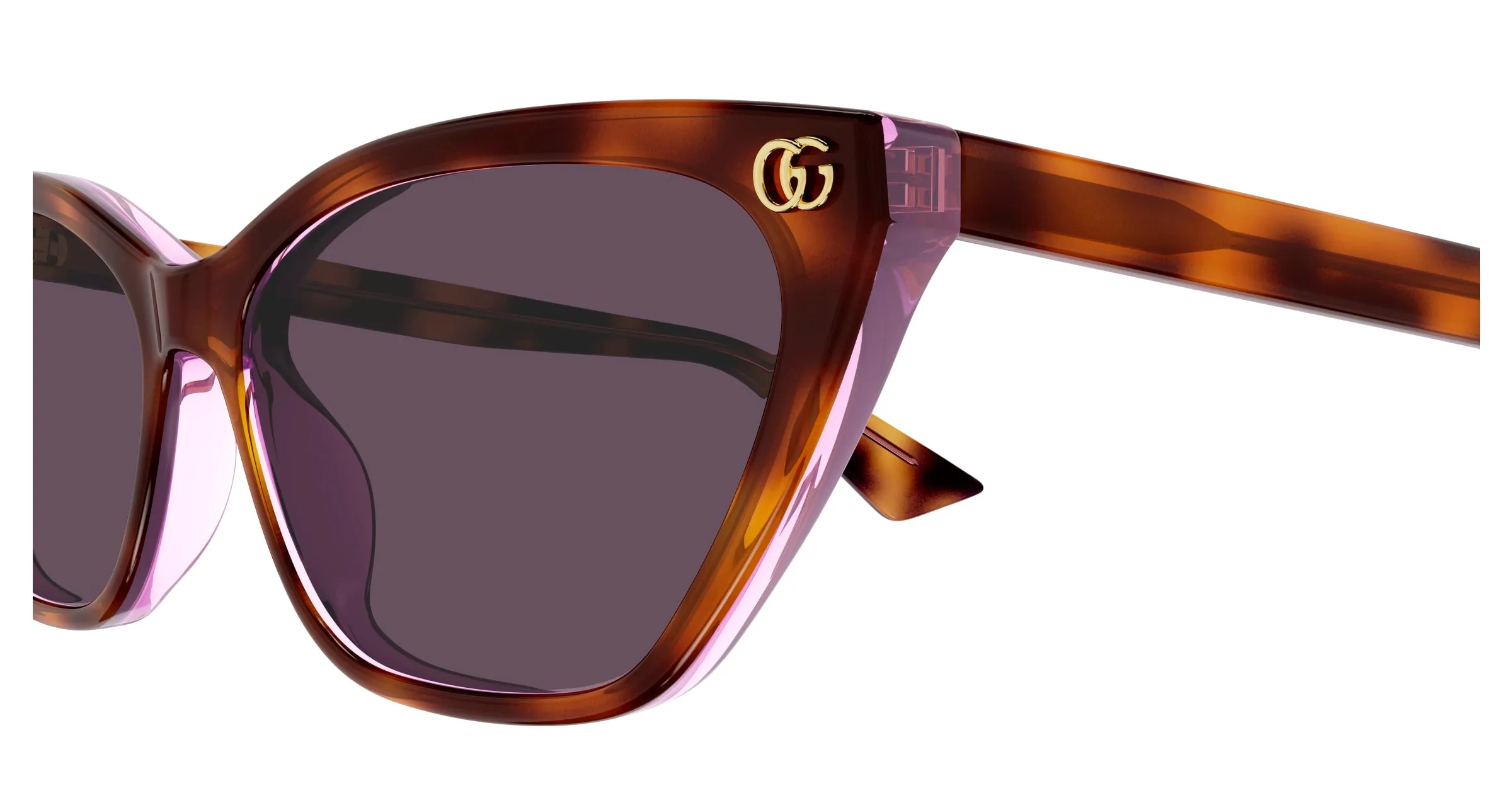 Gucci GG1815S 004 Occhiali da sole Acetato Havana Viola Cat Eye - immagine 3