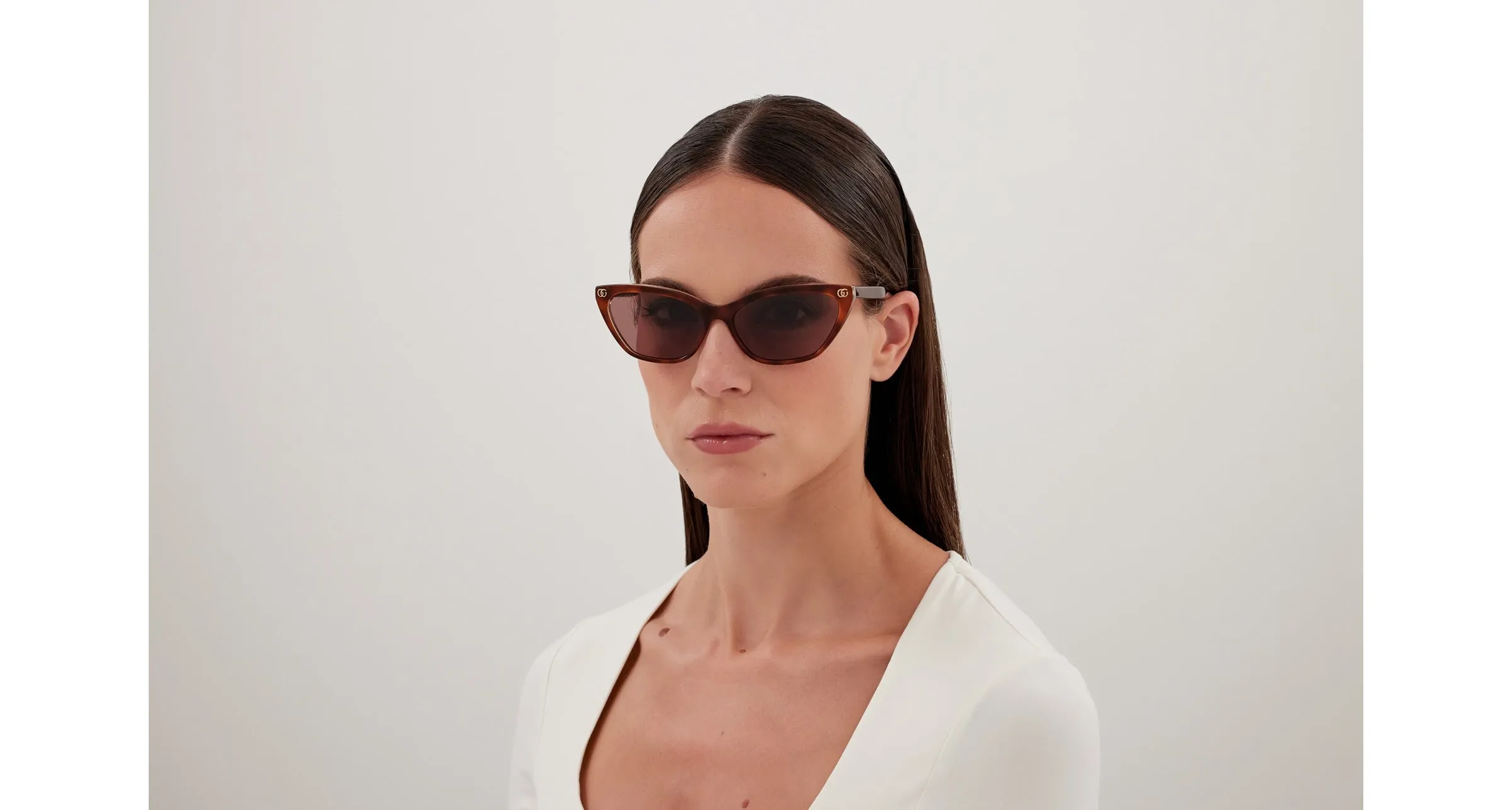 Gucci GG1815S 004 Occhiali da sole Acetato Havana Viola Cat Eye - immagine 4