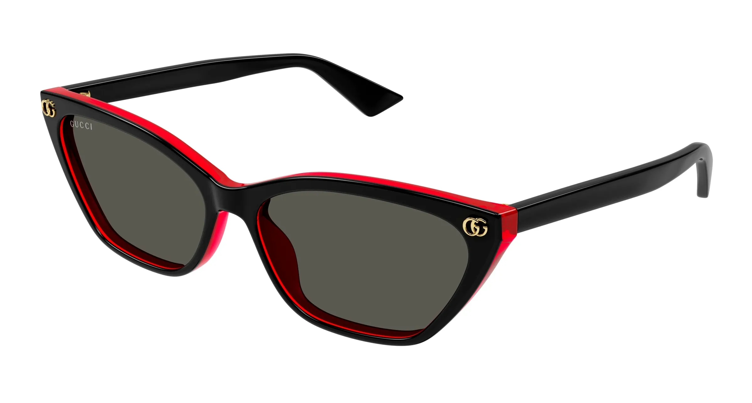 Gucci GG1815S 003 Occhiali da sole Acetato Nero Grigio Cat Eye - immagine 1