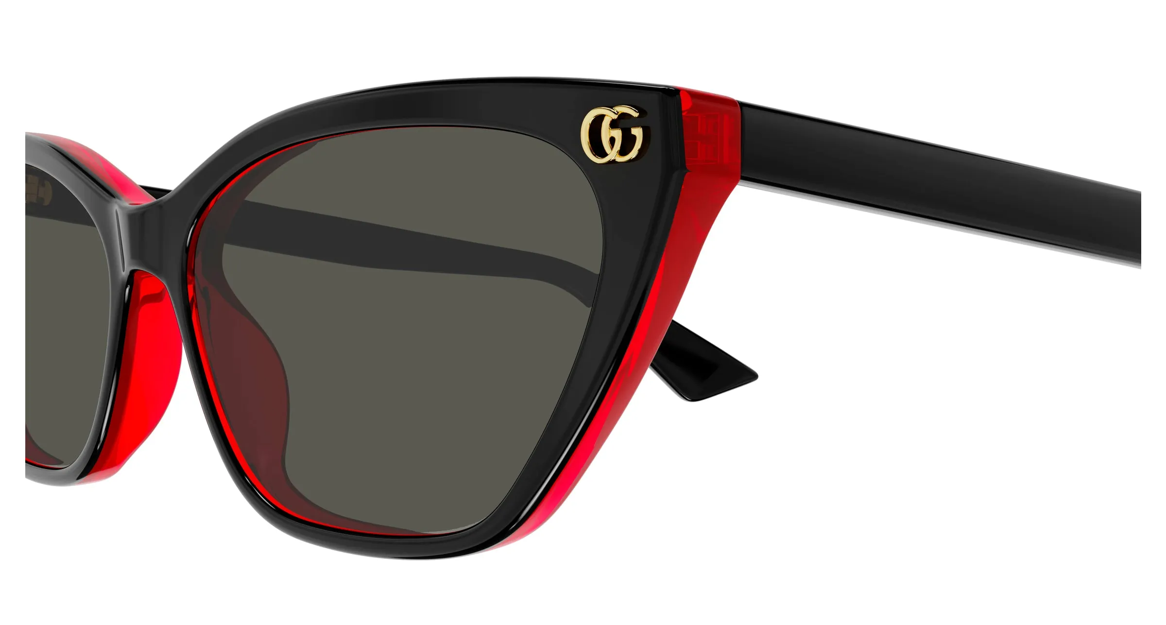 Gucci GG1815S 003 Occhiali da sole Acetato Nero Grigio Cat Eye - immagine 3