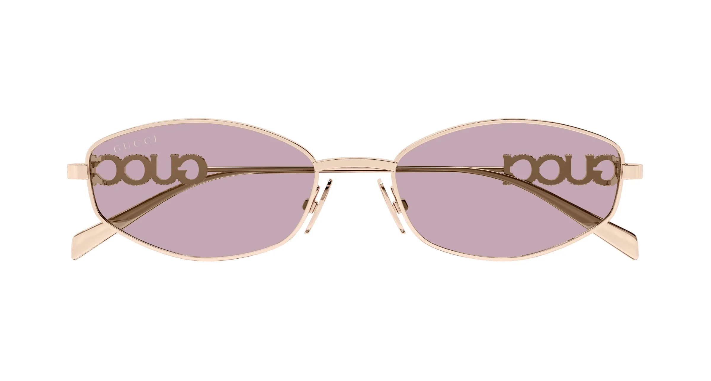 Gucci GG1802S 003 Occhiali da sole Metallo Oro Viola Rotonda - immagine 2