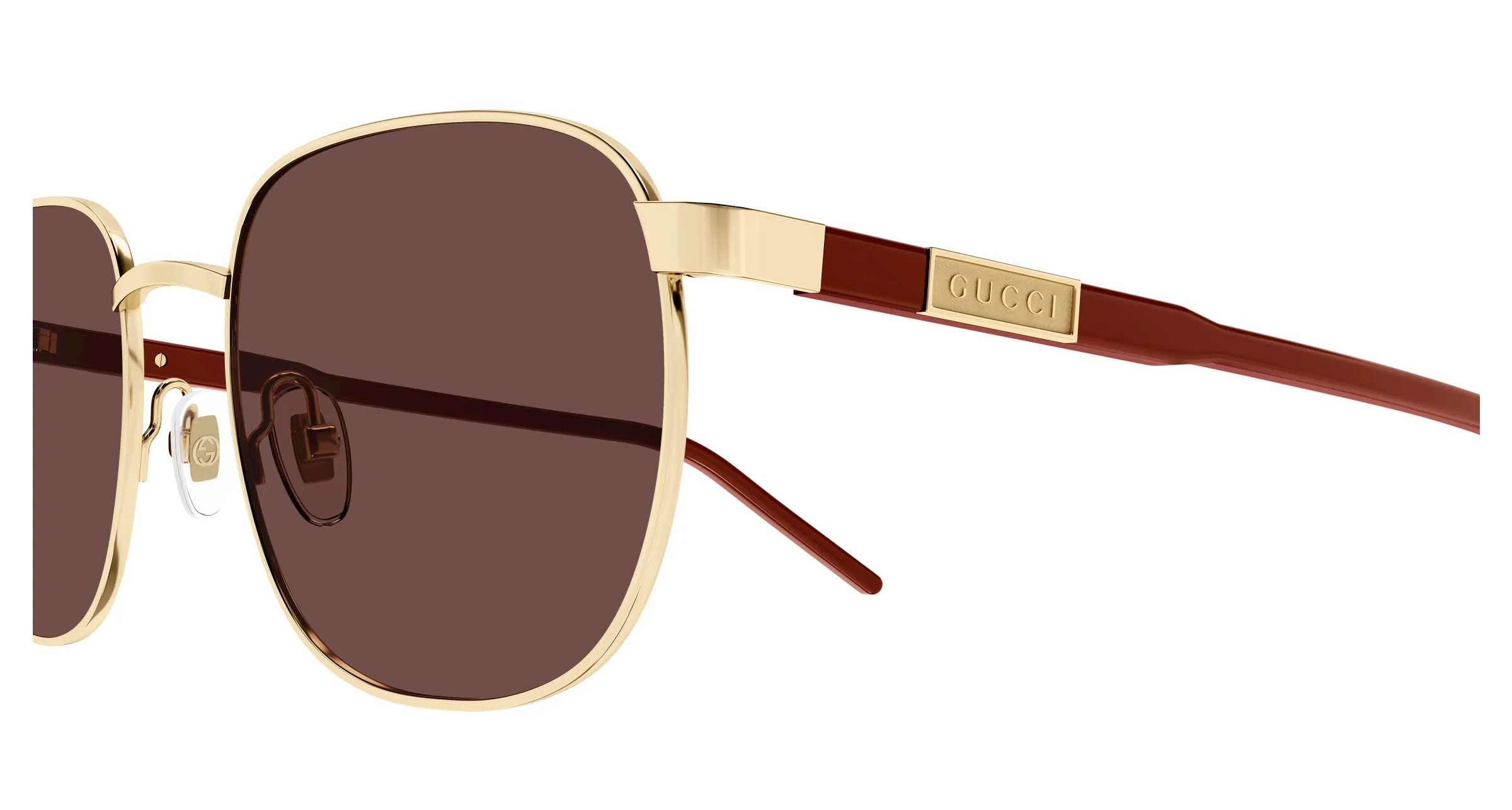 Gucci GG1799S 004 Occhiali da sole Metallo Oro Marrone Squadrata - immagine 3
