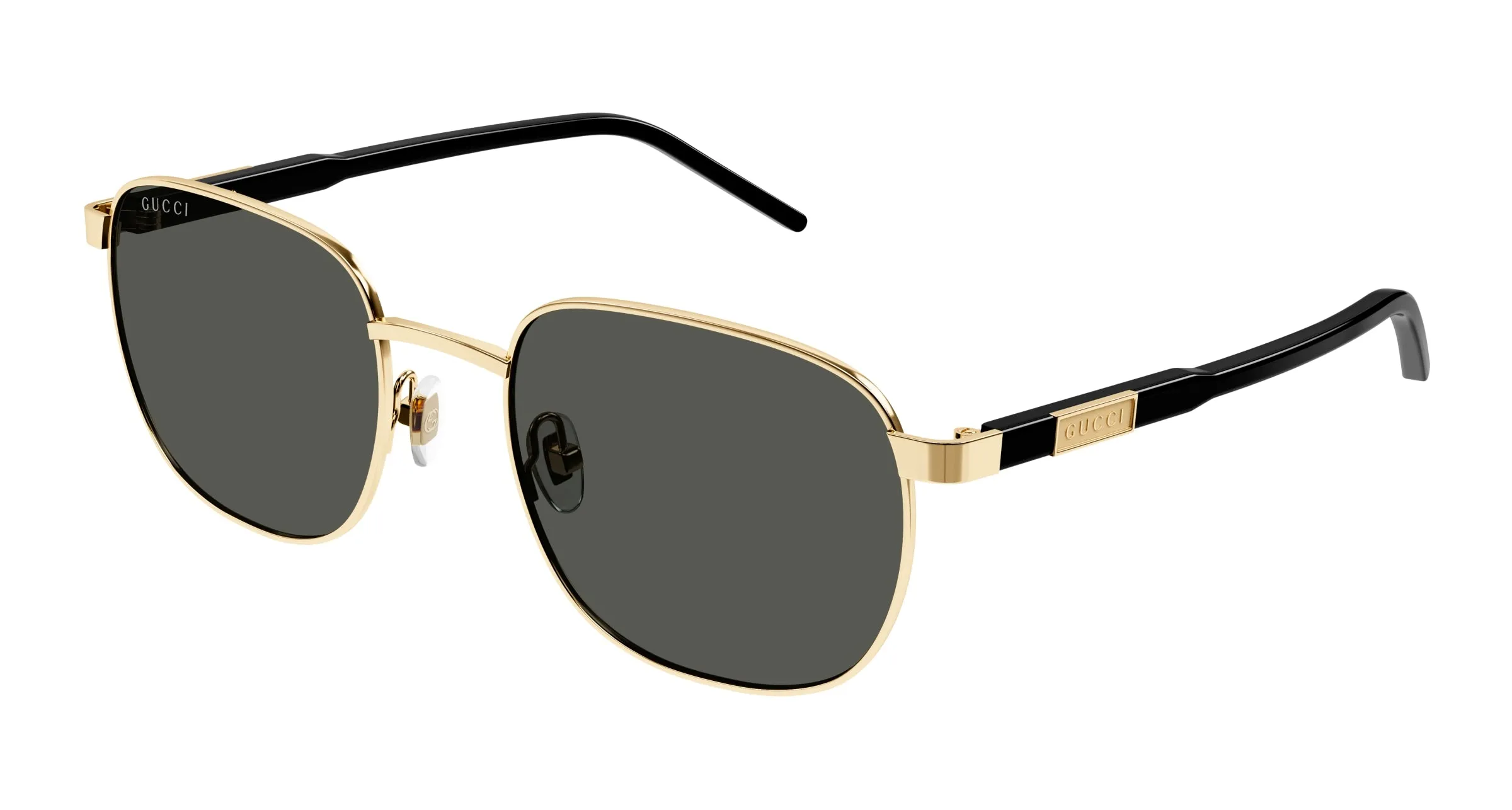 Gucci GG1799S 001 Occhiali da sole Metallo Oro Grigio Squadrata - immagine 1