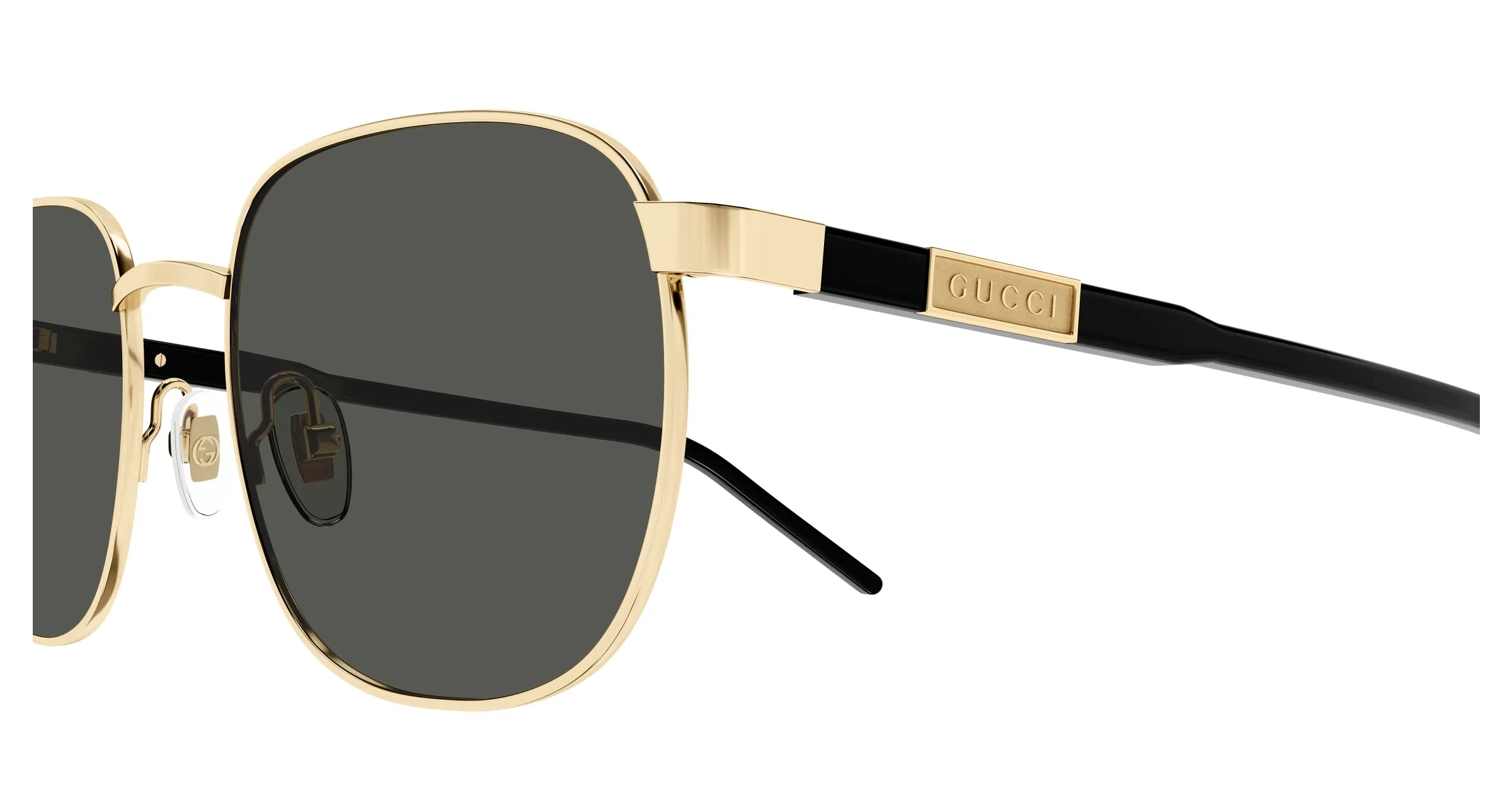 Gucci GG1799S 001 Occhiali da sole Metallo Oro Grigio Squadrata - immagine 3