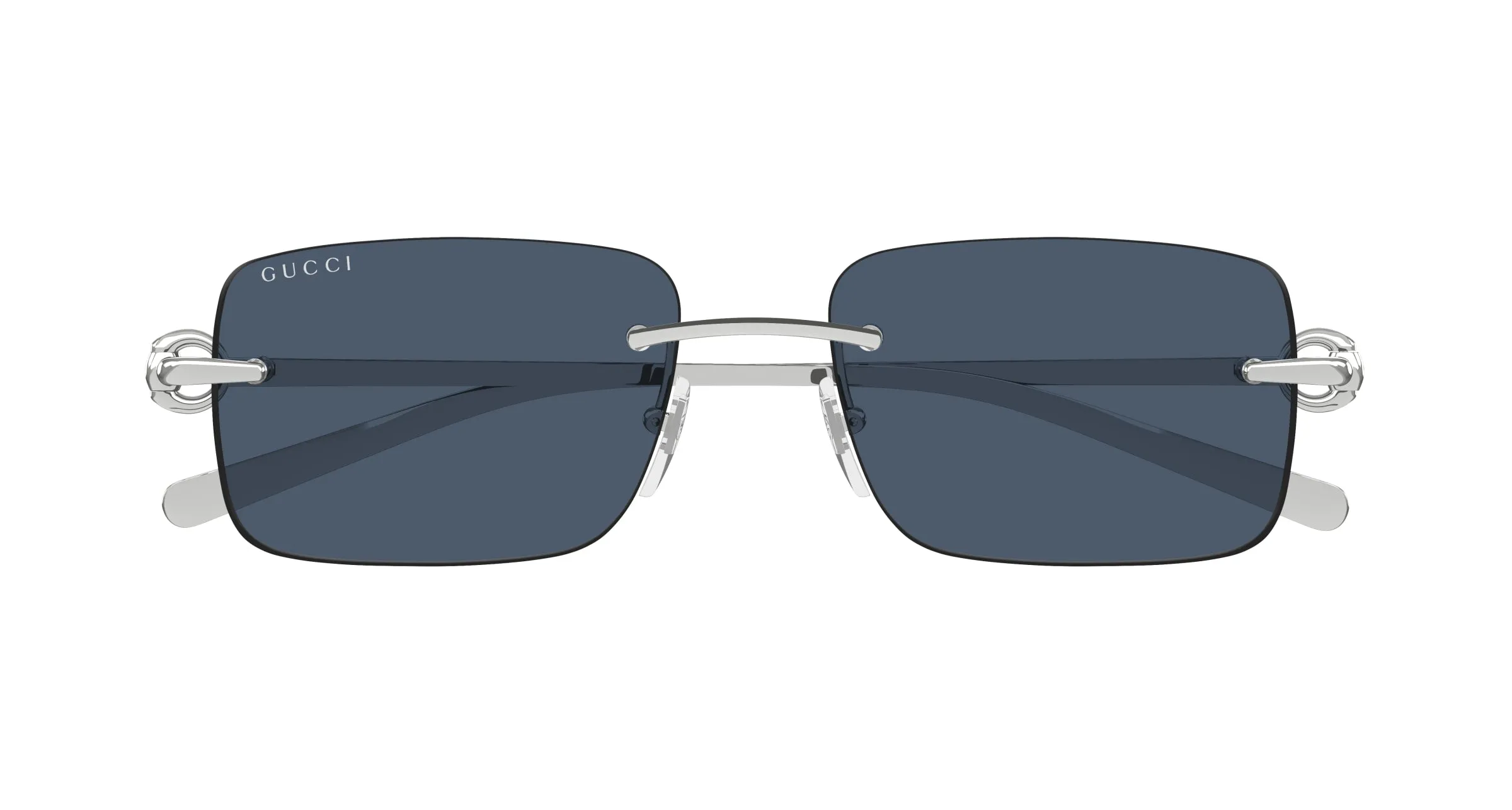 Gucci GG1703S 003 Occhiali da sole Metallo Argento Blu Squadrata - immagine 2