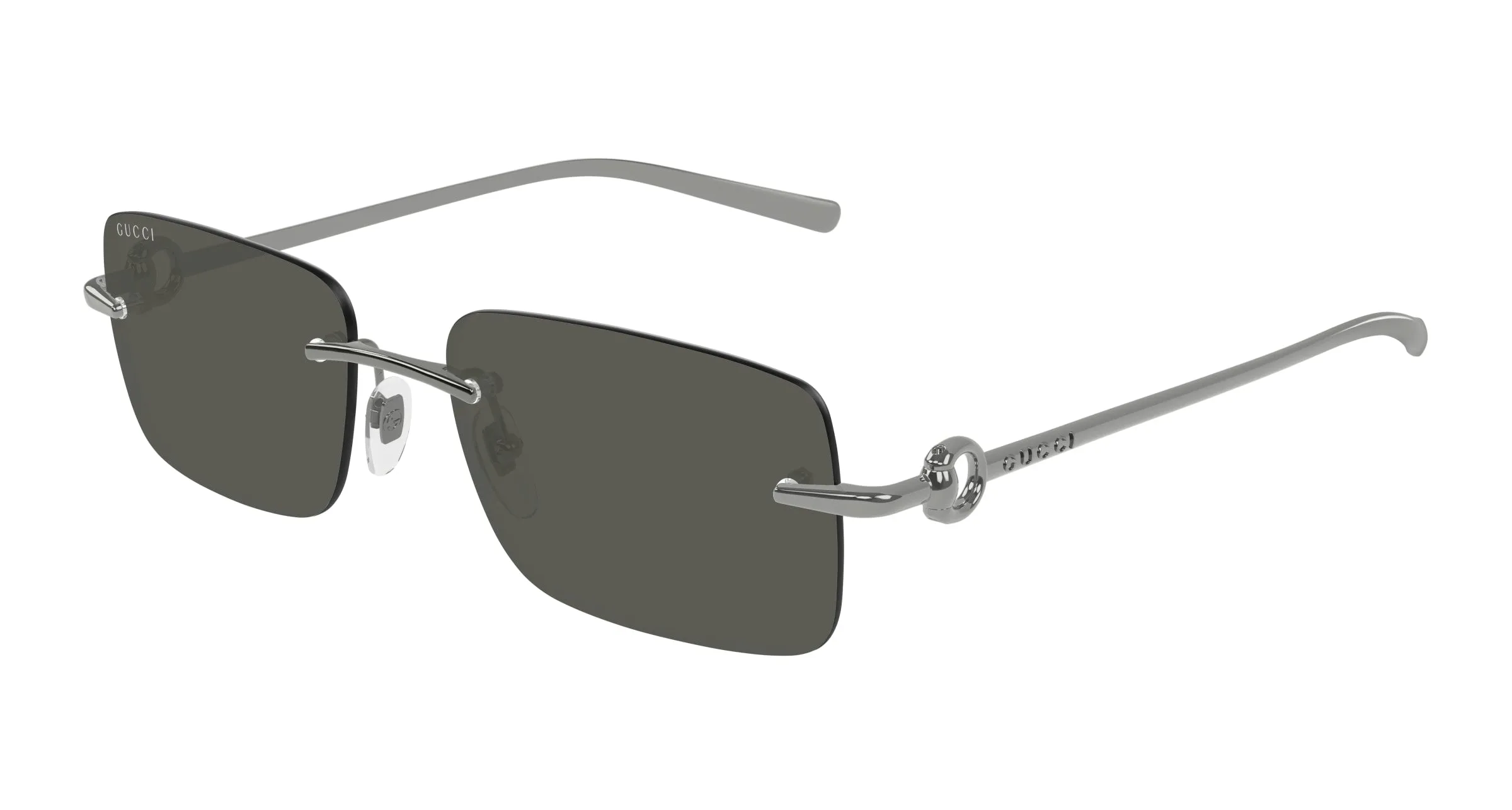 Gucci GG1703S 001 Occhiali da sole Metallo Rutenio Grigio Squadrata - immagine 1