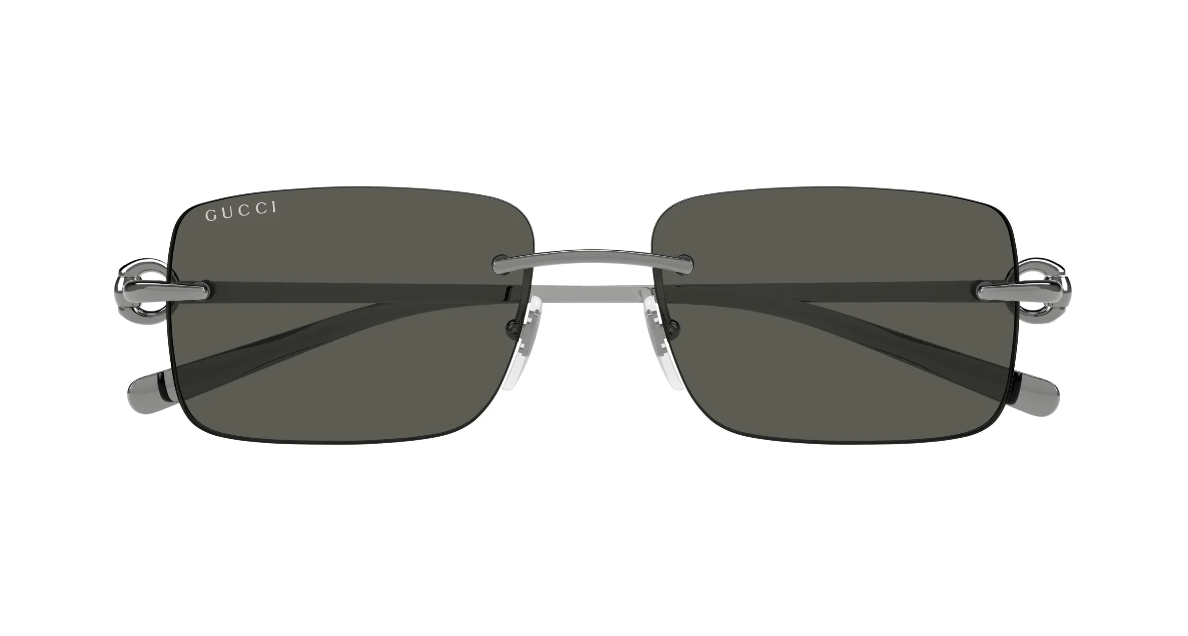 Gucci GG1703S 001 Occhiali da sole Metallo Rutenio Grigio Squadrata - immagine 2