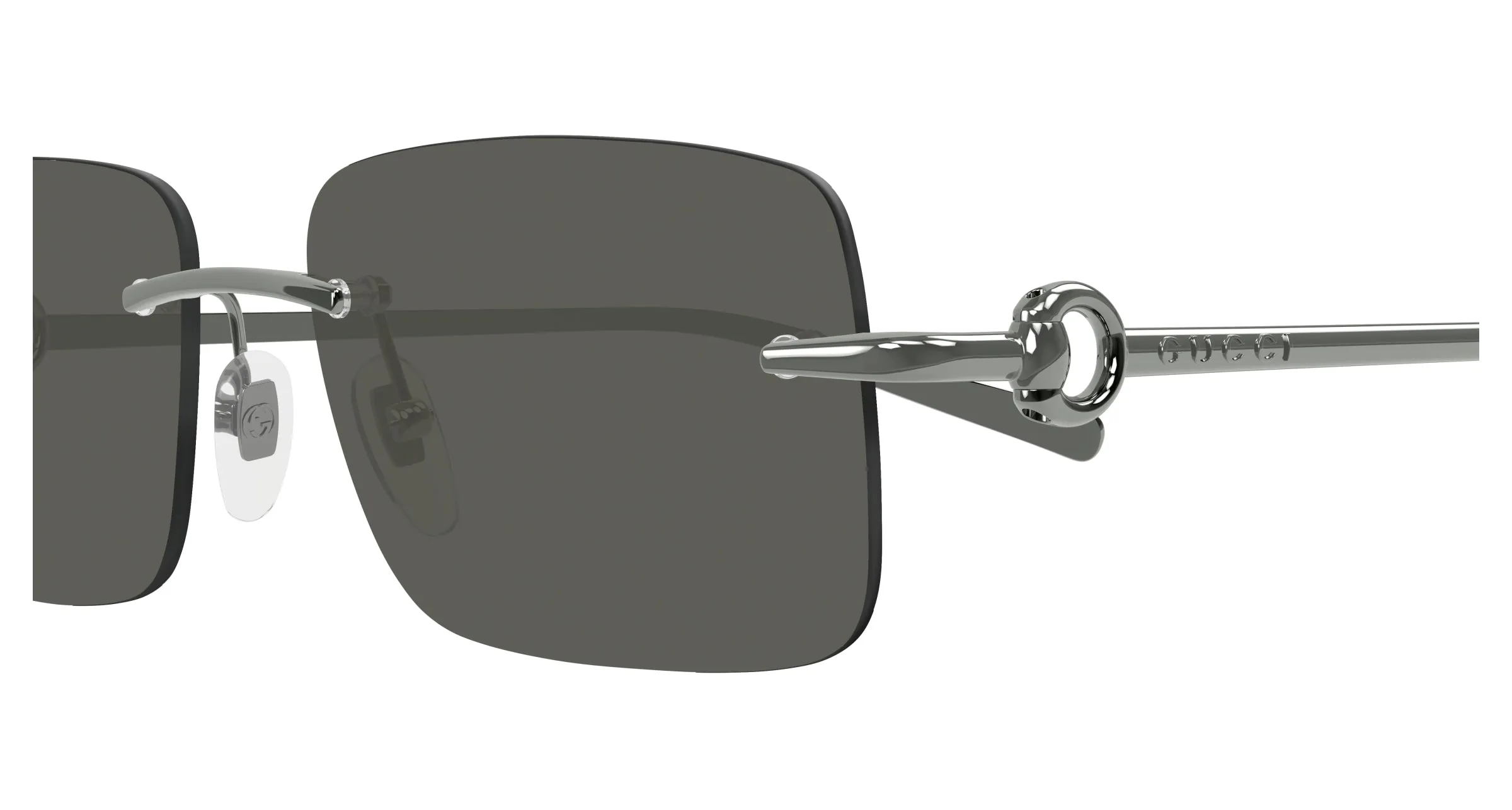 Gucci GG1703S 001 Occhiali da sole Metallo Rutenio Grigio Squadrata - immagine 3