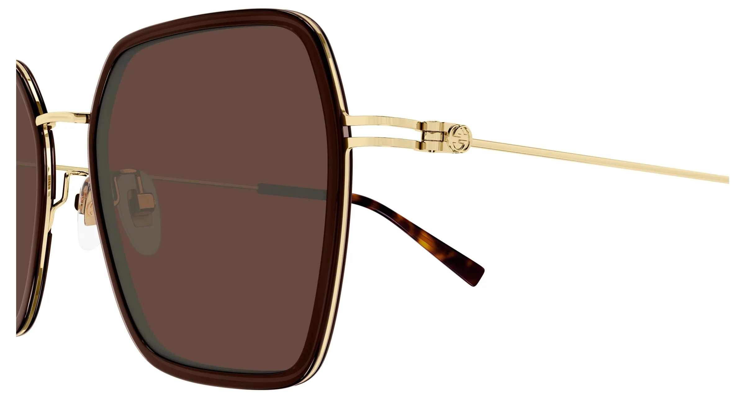 Gucci GG1850SA 003 Occhiali da sole Iniettato Marrone Marrone Squadrata - immagine 3