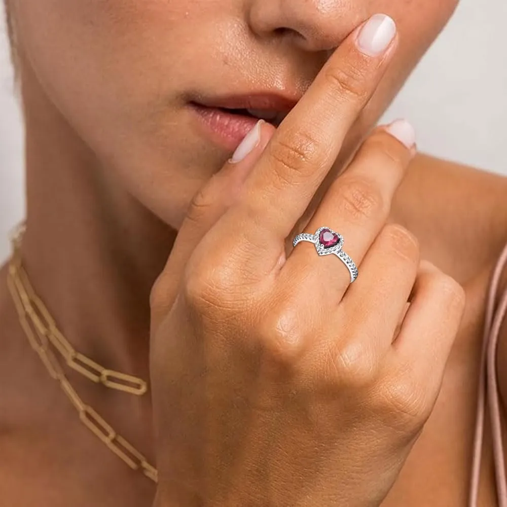 XFSRG Anello Solitario Donna Cuore con Zircone Fidanzamento Fedine Fidanzamento Anello Elegante Romantico per Donna Ragazza Gioiello da Cerimonia Anniversario (7) - immagine 6