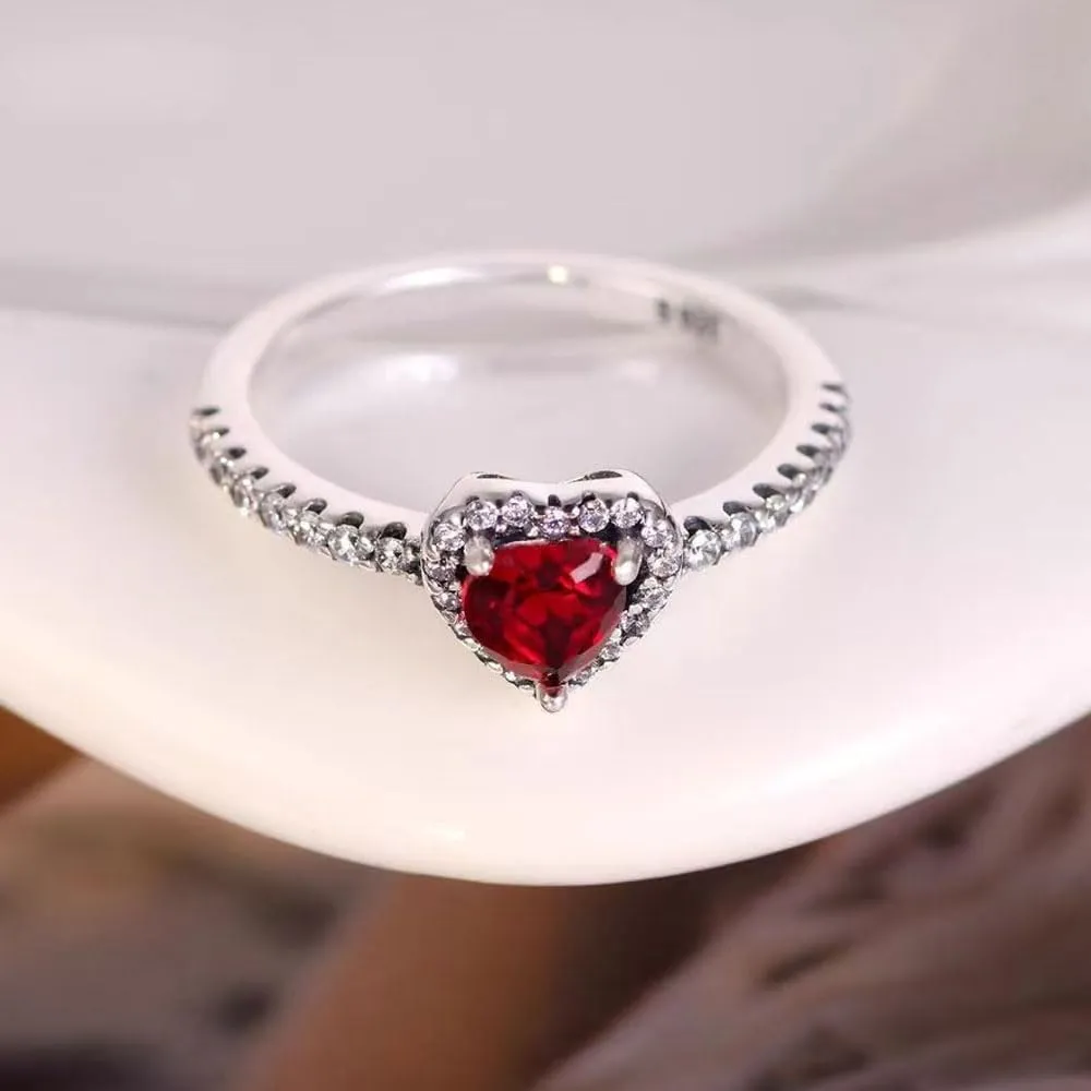 XFSRG Anello Solitario Donna Cuore con Zircone Fidanzamento Fedine Fidanzamento Anello Elegante Romantico per Donna Ragazza Gioiello da Cerimonia Anniversario (8) - immagine 7
