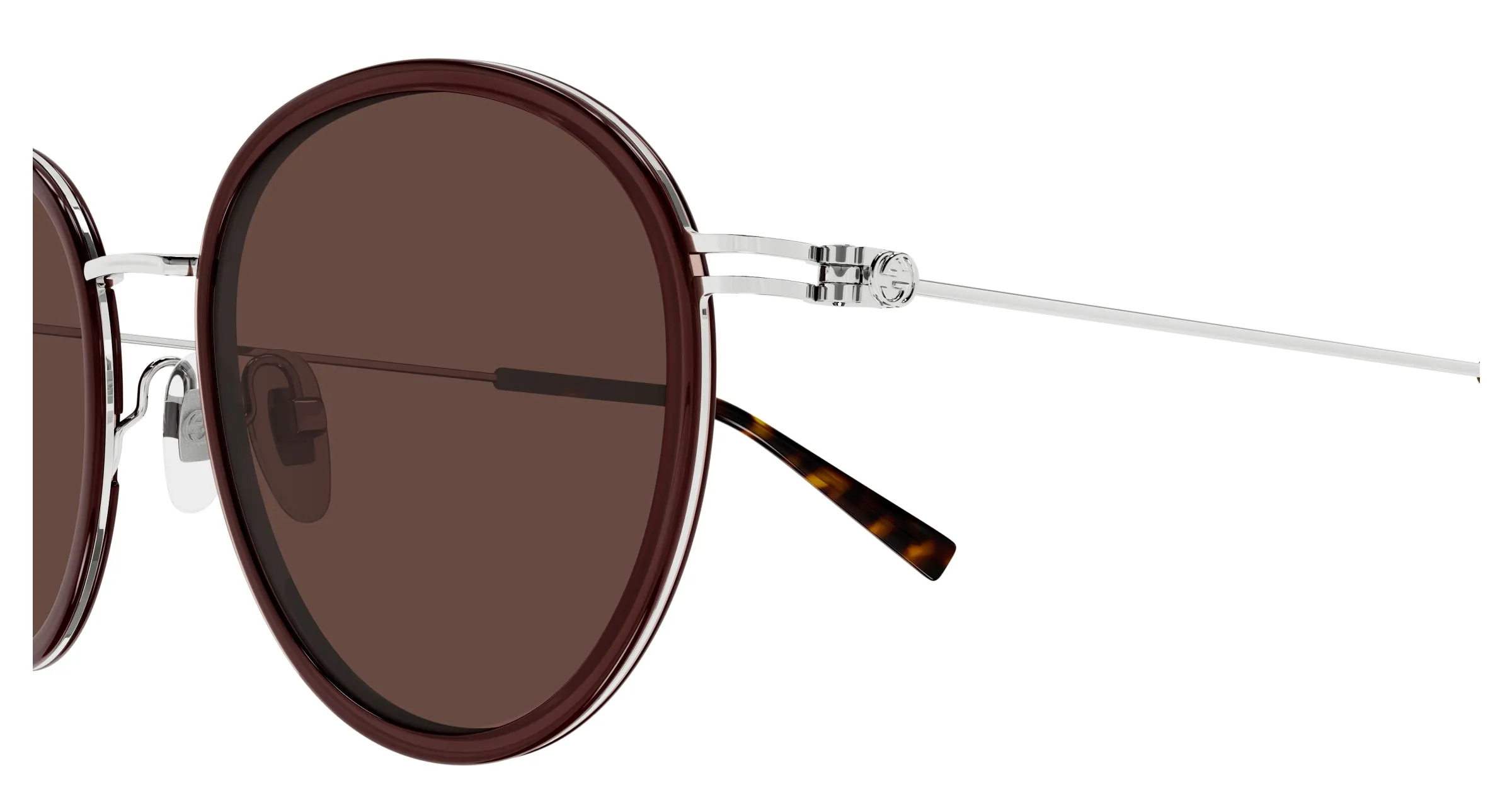 Gucci GG1849S 004 Occhiali da sole Iniettato Marrone Marrone Rotonda - immagine 4