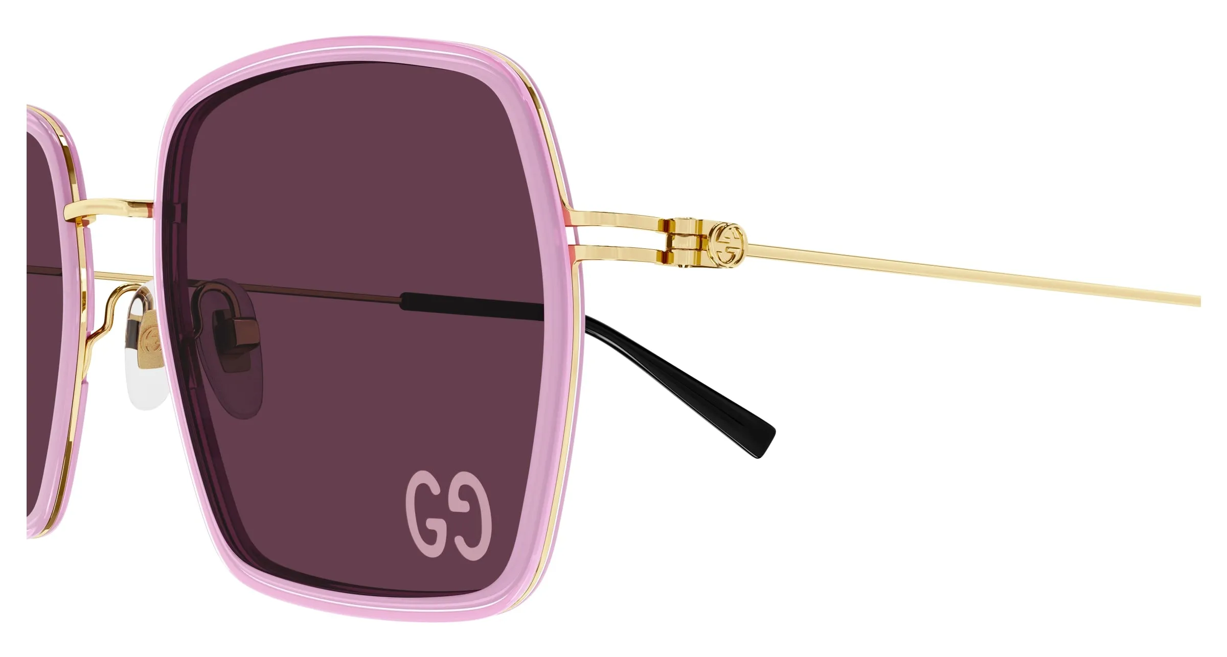 Gucci GG1848S 005 Occhiali da sole Iniettato Rosa Viola Squadrata - immagine 3