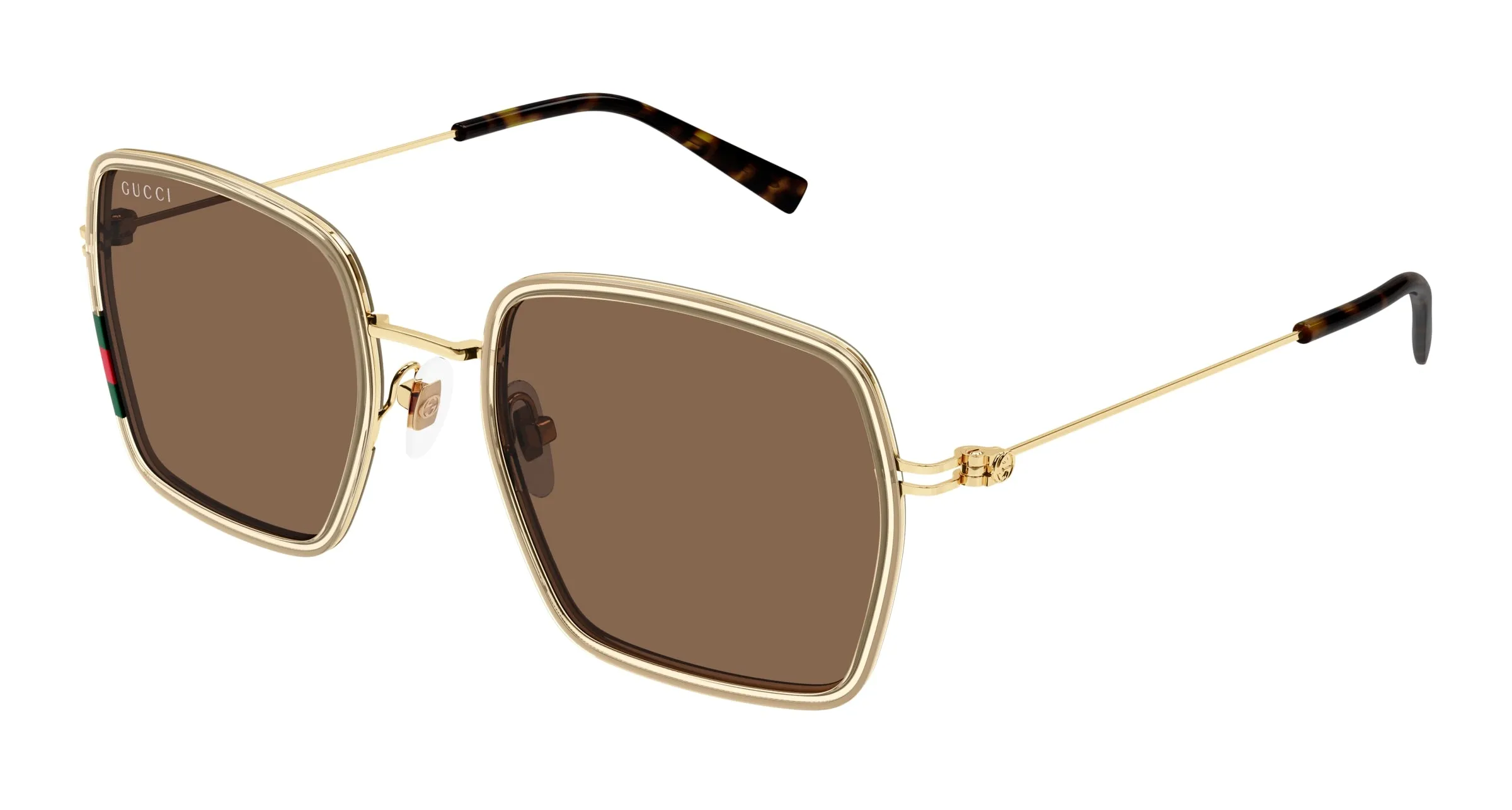 Gucci GG1848S 003 Occhiali da sole Iniettato Beige Marrone Squadrata - immagine 1