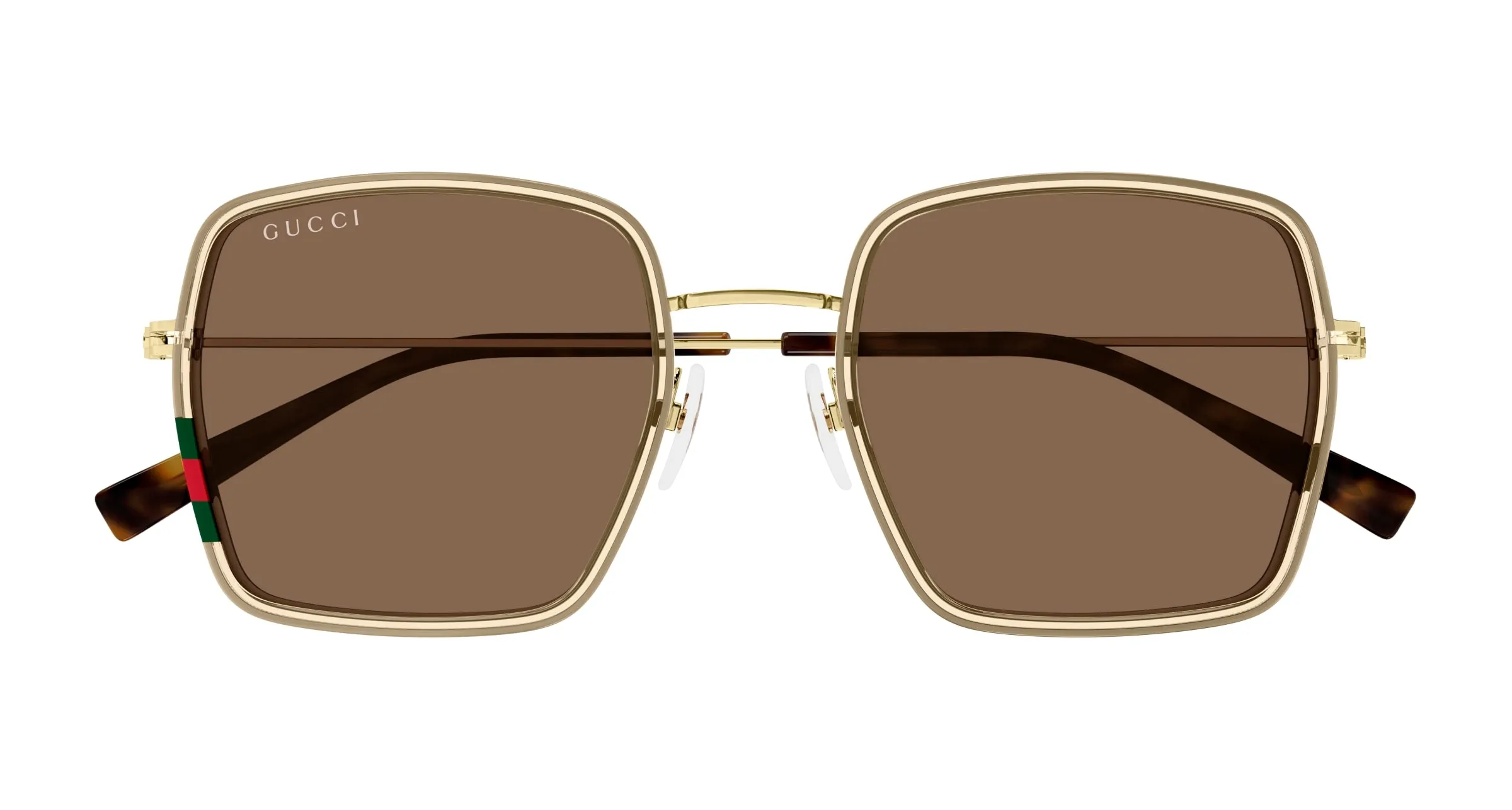 Gucci GG1848S 003 Occhiali da sole Iniettato Beige Marrone Squadrata - immagine 2