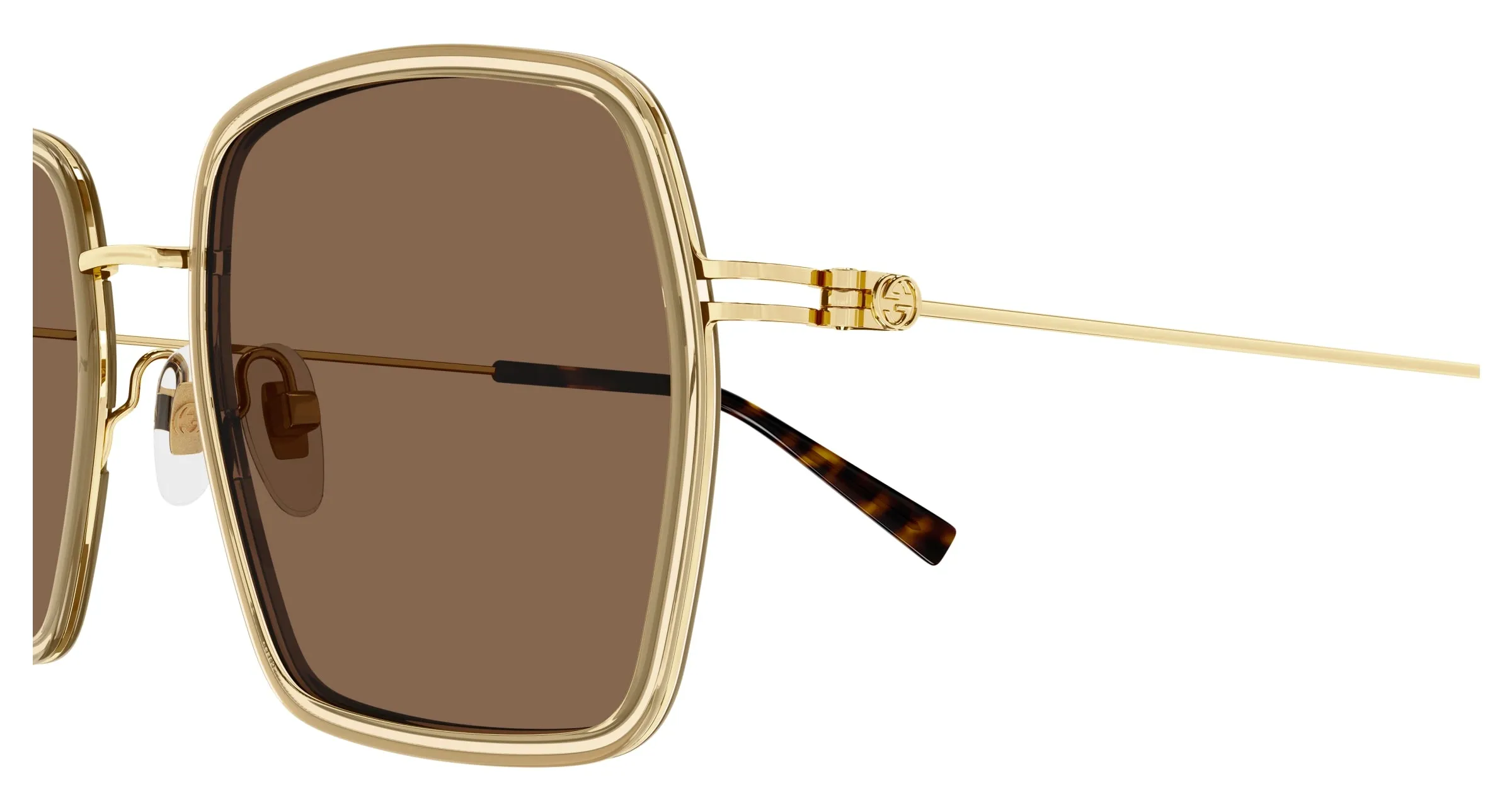 Gucci GG1848S 003 Occhiali da sole Iniettato Beige Marrone Squadrata - immagine 3