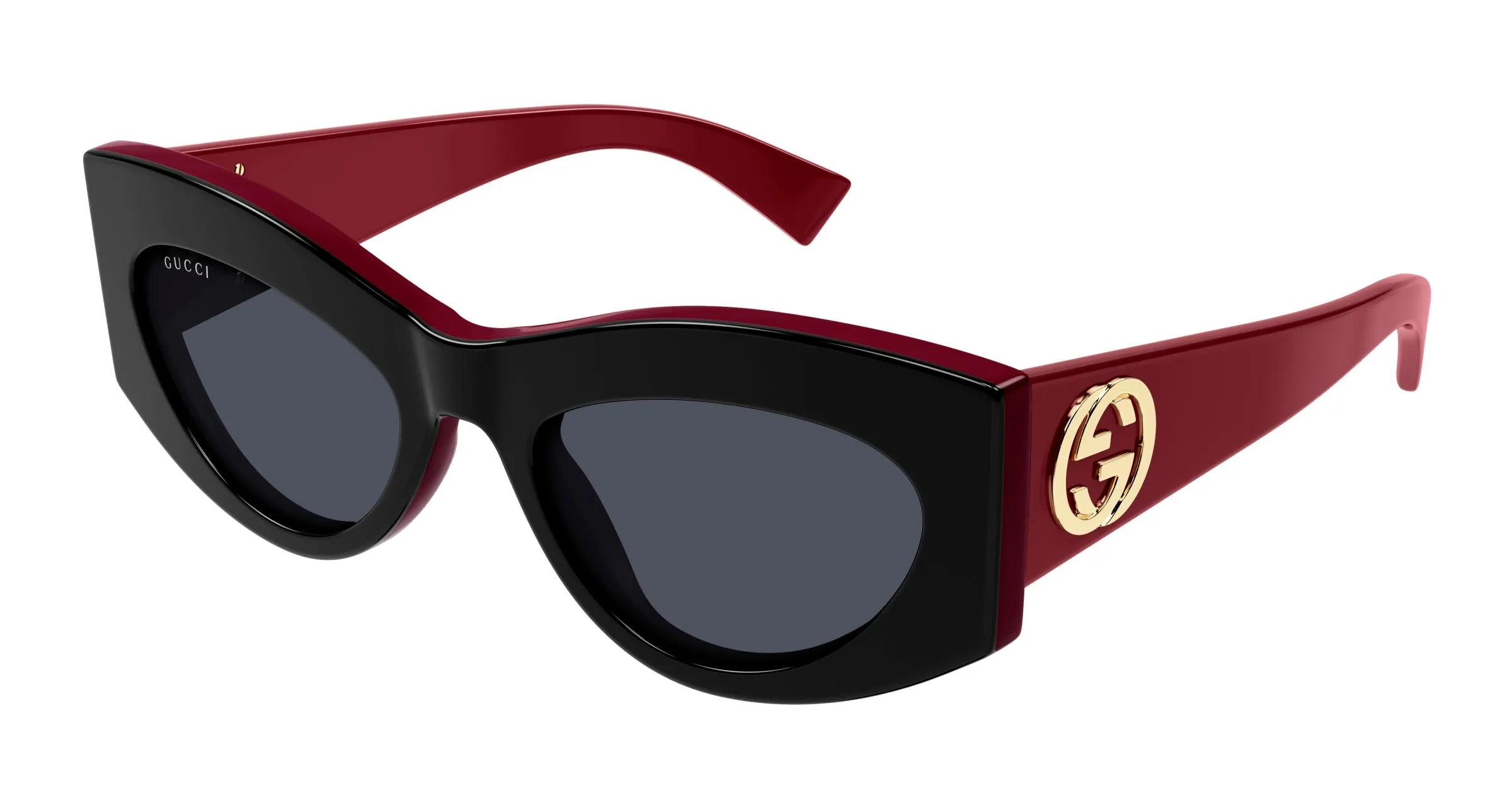 Gucci GG1843S 006 Occhiali da sole Acetato Nero Grigio Cat Eye - immagine 1